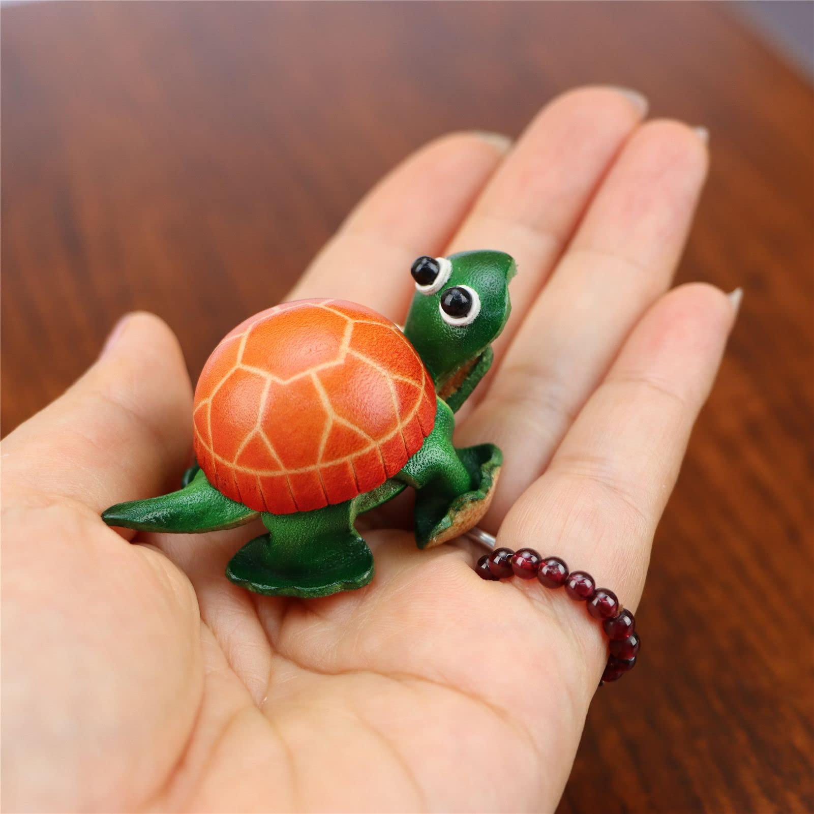 Handmade Cowhide Tortoise Keychain for Men & Women - Cute Small Gift for Backpack, Purse, or Keys - Perfect for Travel, Gifts & Everyday Use