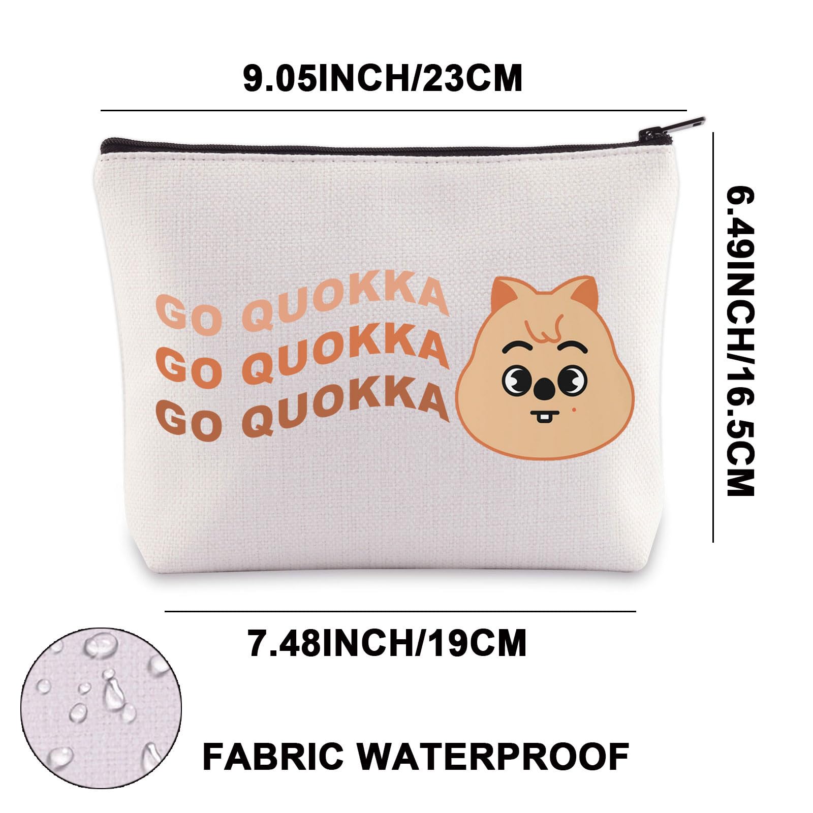 JNIAP SKZ HAN Makeup Bag - Stray Kids (SKZ) Quokka Themed Cosmetic Pouch - Perfect Gift for K-Pop Fans | Ideal for Travel, School & Daily Makeup Storage