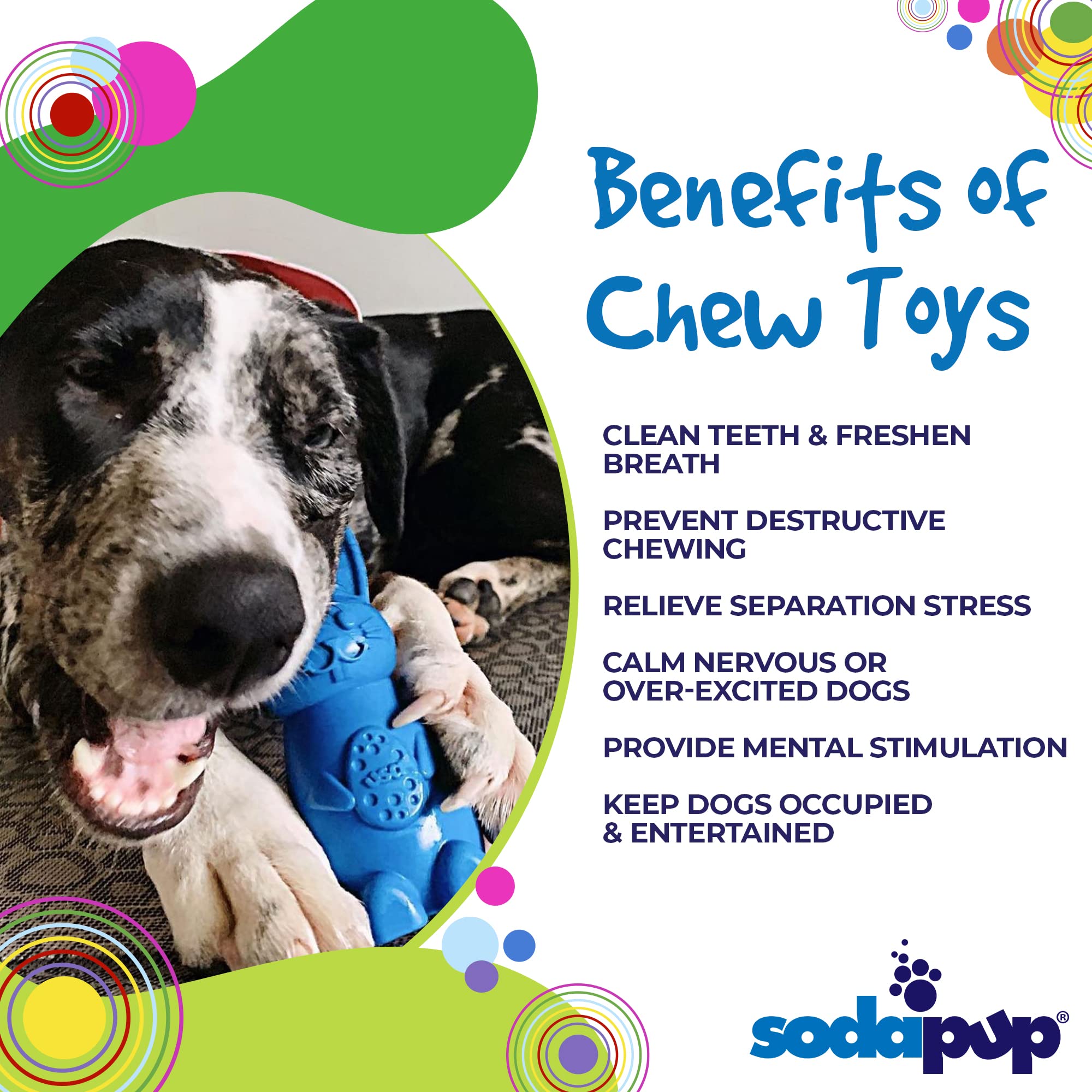 SodaPup Bunny - USA Made Non-Toxic Nylon Dog Chew Toy for Mental Stimulation, Teeth Cleaning & Fresh Breath | Durable Pet Safe Chewing Toy for Anxiety Relief & Dental Health | Perfect for Aggressive Chewers & Puppy Teething