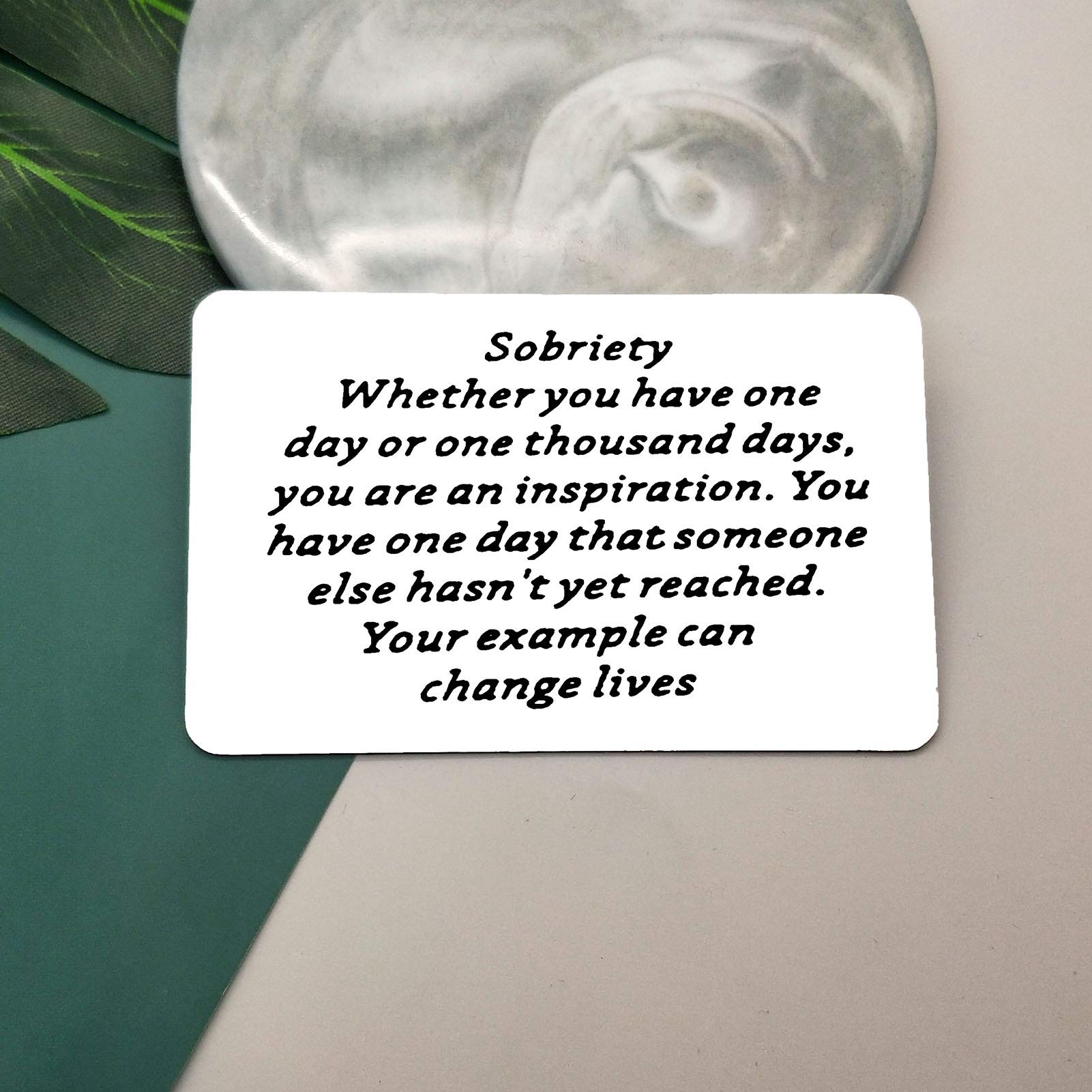 Vadaka Sobriety Gift Card - Engraved Metal Wallet Insert for Addiction Recovery | Inspirational AA Gift for Men & Women | Perfect Sober Jewelry for Christmas, Birthday & Special Occasions | Ideal for 12-Step Meetings, Anniversary Celebrations & Daily Motivation