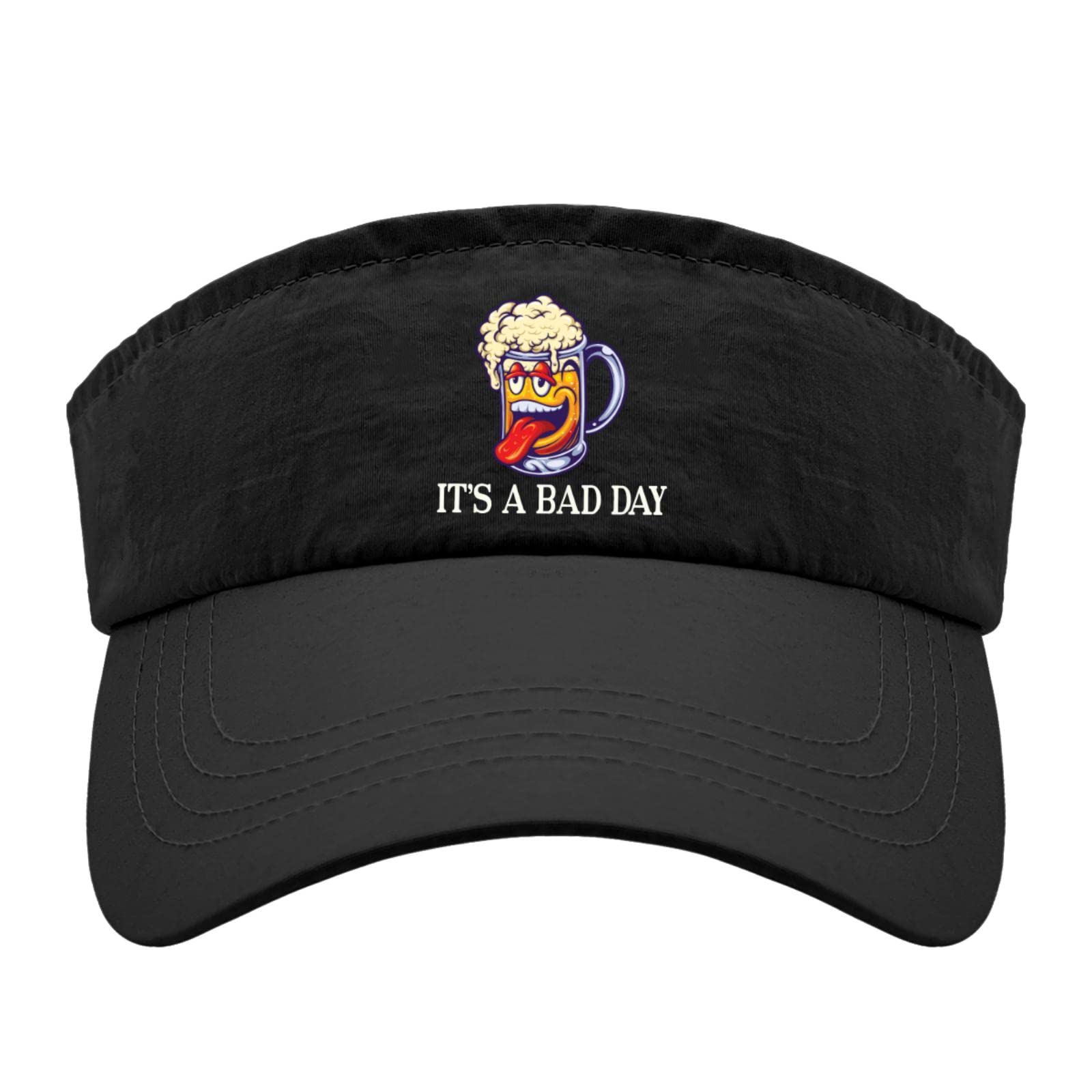 Funny Sun Visor Hat - 'It's a Bad Day to Be a Beer' Golf Visor for Teens & Adults - Cute Adjustable Sports Cap for Golf, Beach, and Outdoor Activities