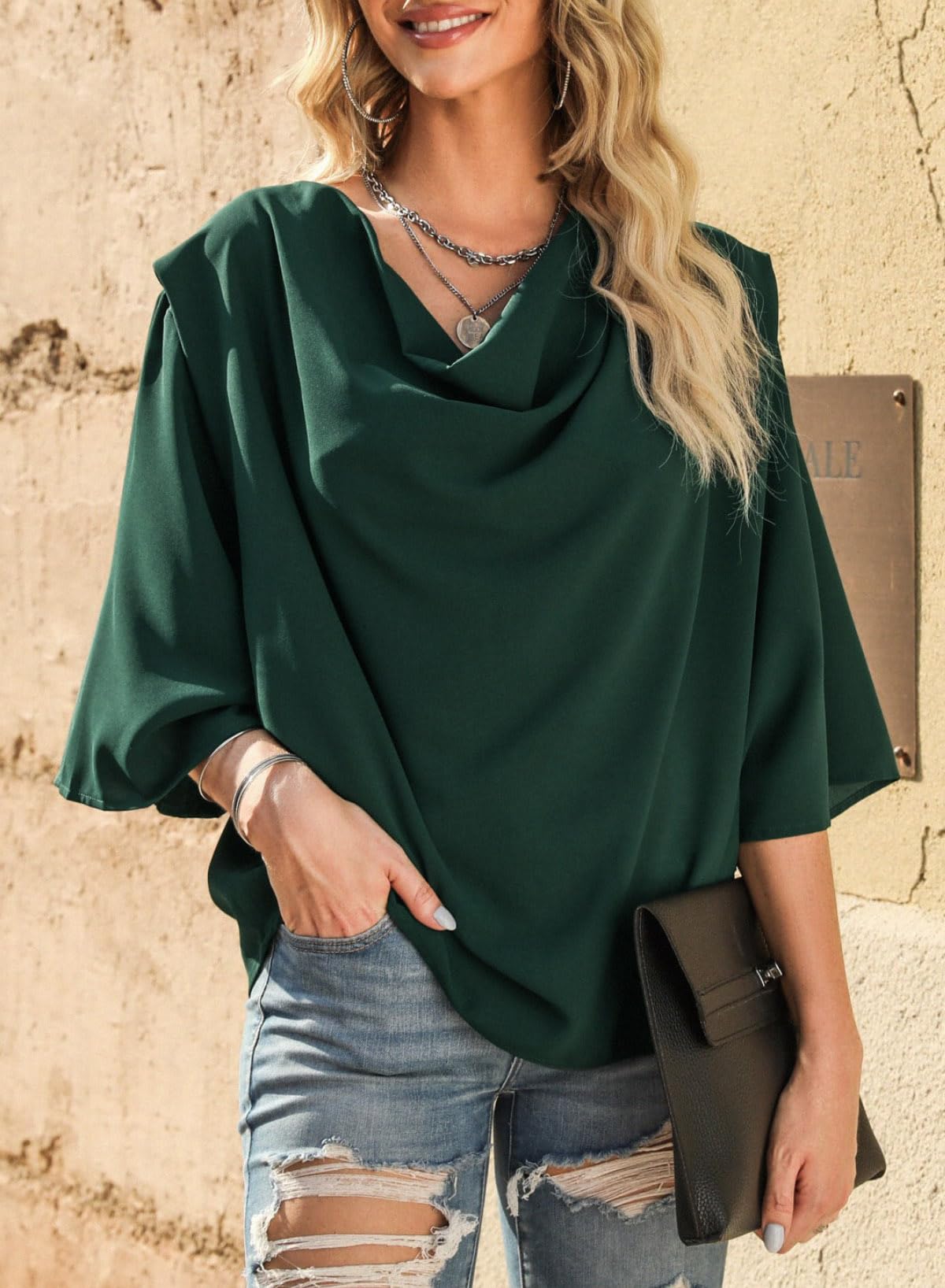 Dokotoo Women's Short Sleeve Chiffon Blouse - Lightweight Summer Tops for Casual Wear, Office & Date Night Outfits