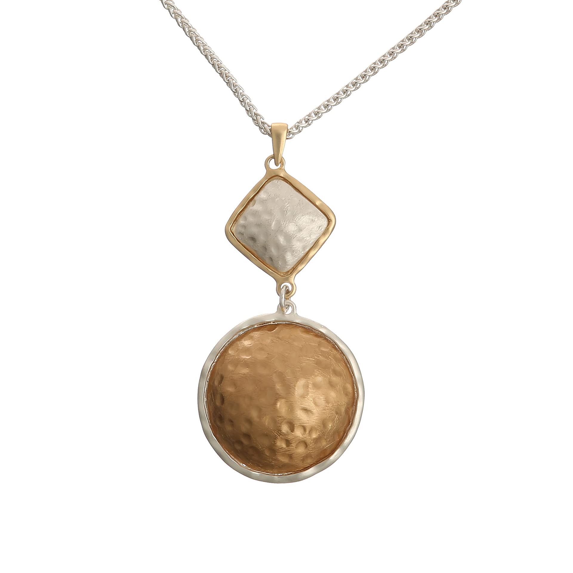 Chunky Chain Long Necklace with Silver Pendant - Women's Fashion Jewelry for Everyday Wear & Special Occasions