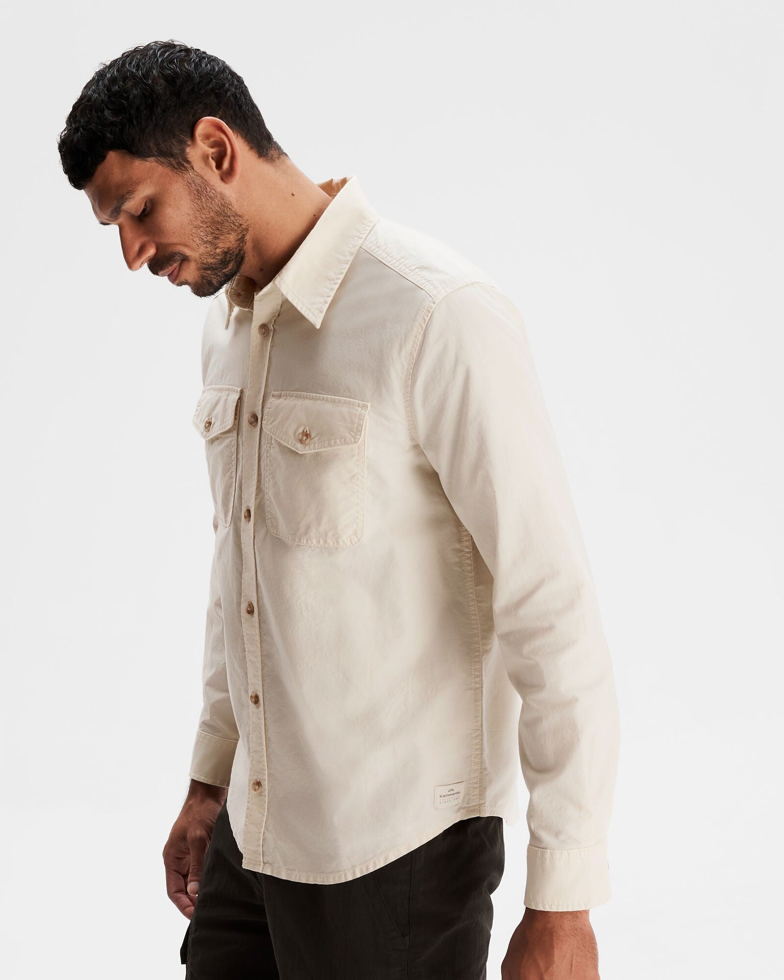 Vander HT Men's Long Sleeve Casual Shirt - Breathable Cotton Comfort Fit Button Down Shirt for Office, Outdoor & Daily Wear - Natural Color