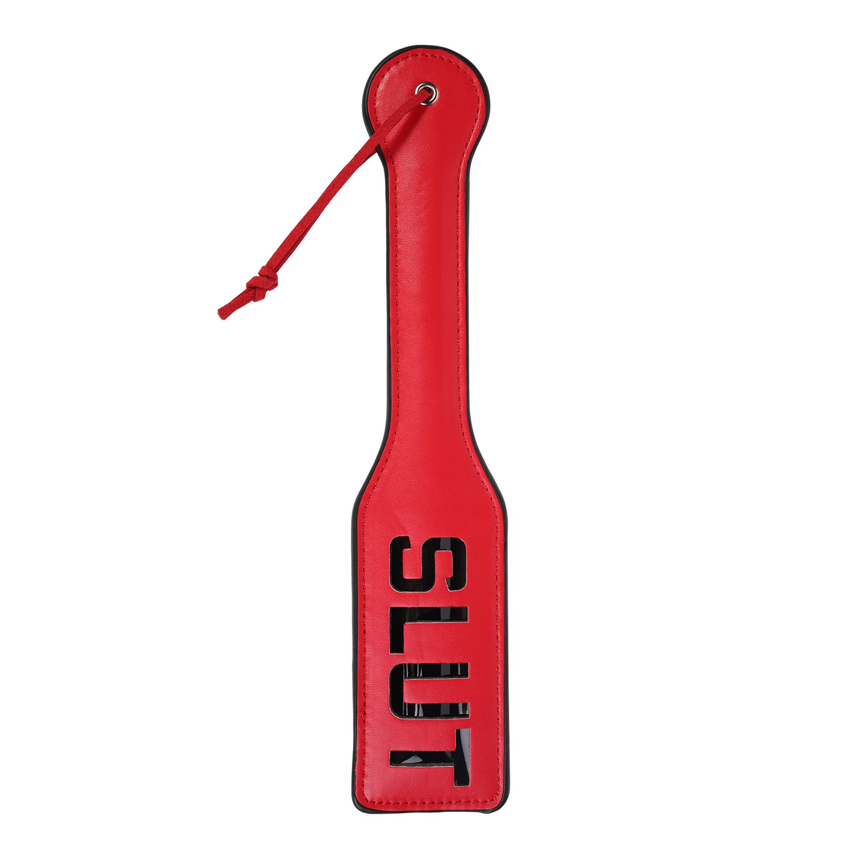 Premium Faux Leather Spanking Paddle for Adults - 12.8 Inch BDSM Toy for Couples, Sensual Play & Spanking - Perfect for Role Play, Bondage & Intimate Scenes (Red)