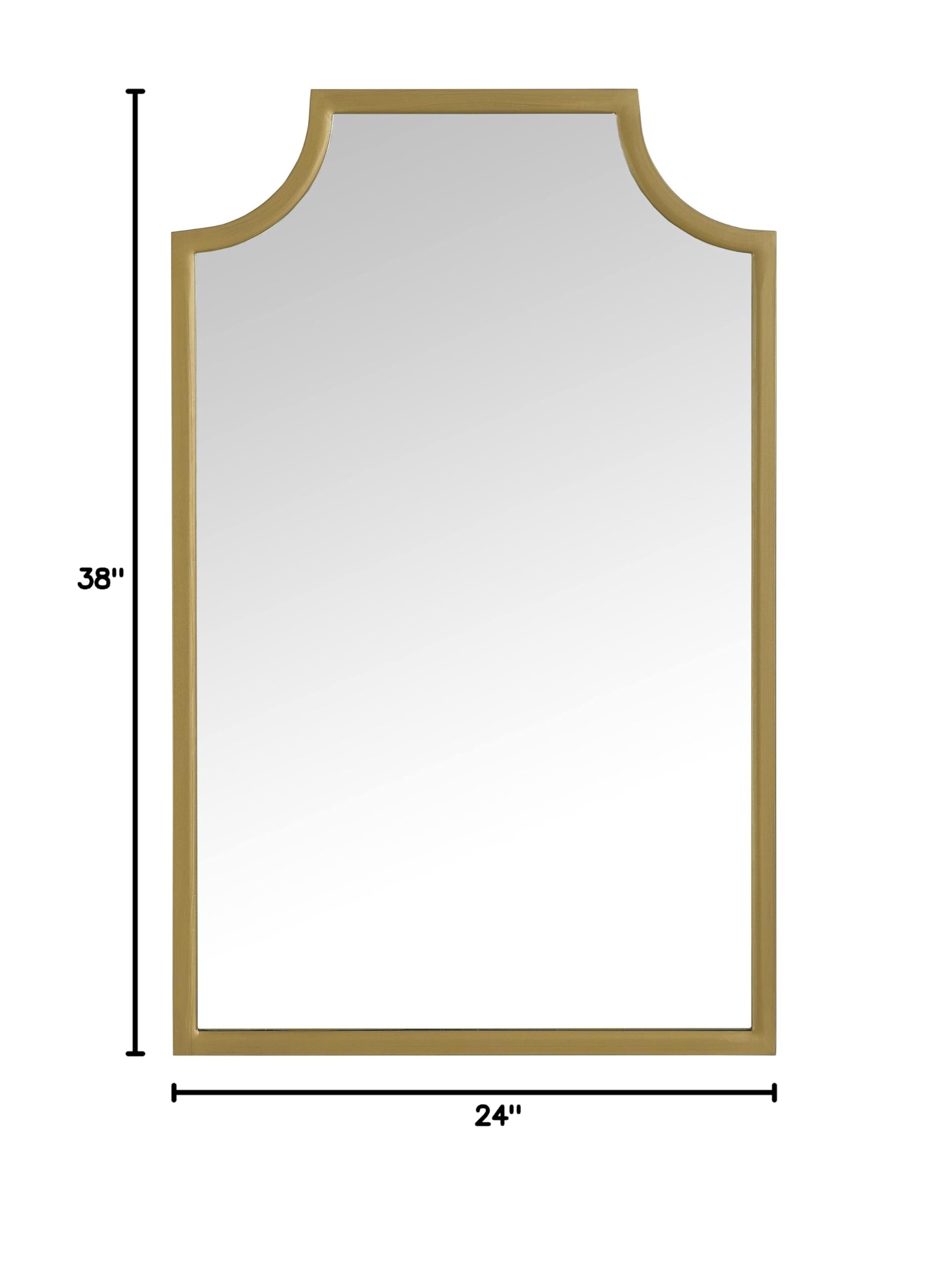 Crosley Furniture Aimee Gold Mirror - Elegant Wall Mirror for Bathroom, Hallway, Entryway & Bedroom Decor - Perfect for Home, Office & Hotel Decorating