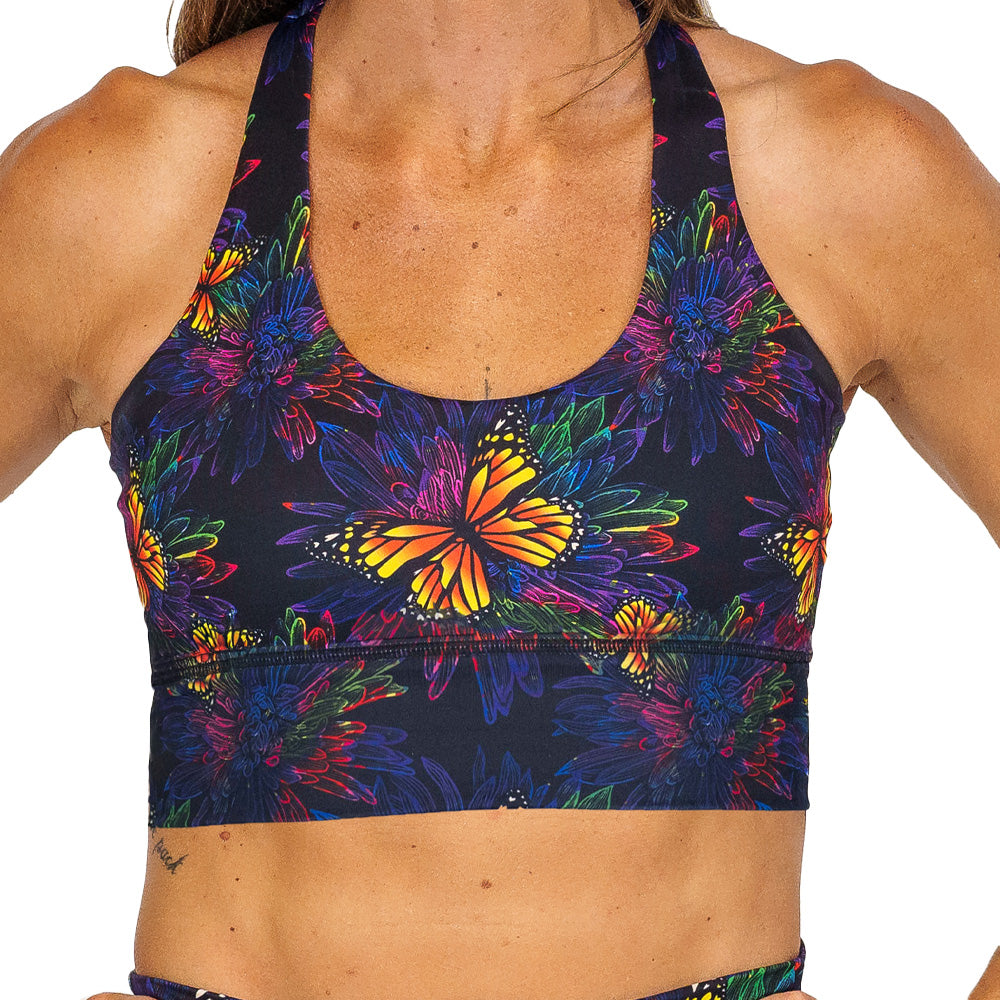 Butterfly Effect Longline Bra - Comfortable Wireless Support for Yoga, Workouts & Everyday Wear