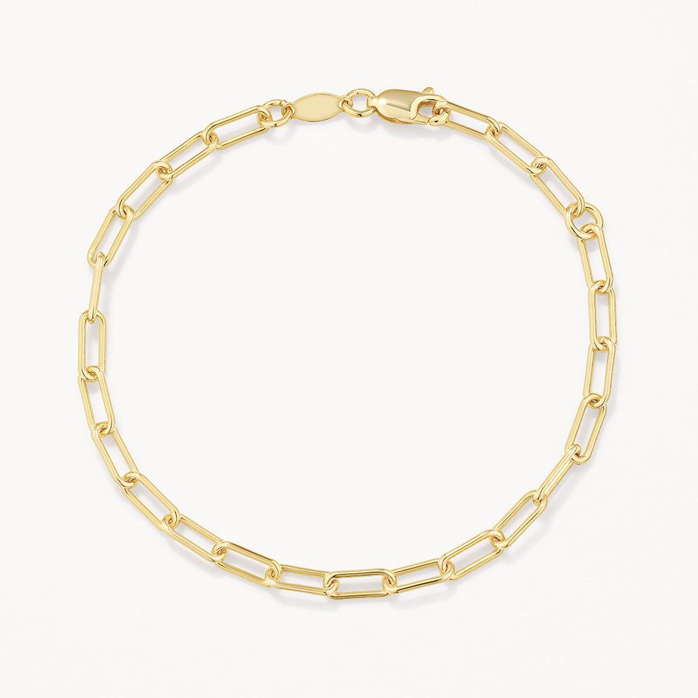 Gold Paperclip Chain Bracelet for Women - Trendy Minimalist Jewelry for Everyday Wear & Layering