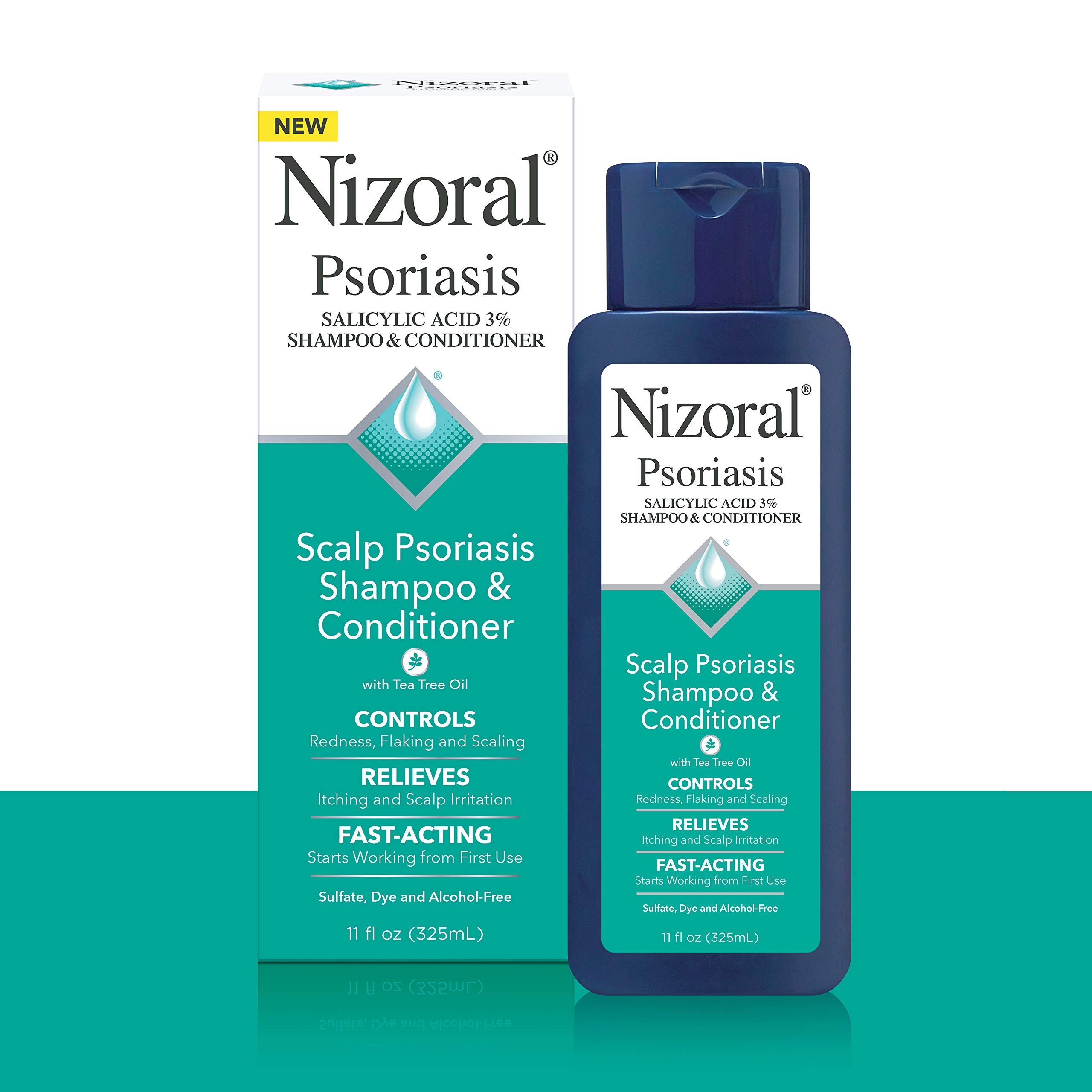 Nizoral Anti-Dandruff & Psoriasis Shampoo & Conditioner - 11 oz Scalp Treatment for Flakes, Itch & Irritation | Effective for Seborrheic Dermatitis & Scalp Psoriasis Relief | Daily Use for Healthy Hair & Scalp