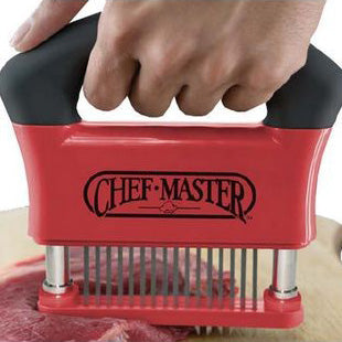 Chef Master 90009 48-Blade Stainless Steel Meat Tenderizer Tool - Perfect for Steak, Chicken & Pork Tenderizing in Home Kitchens & Restaurants