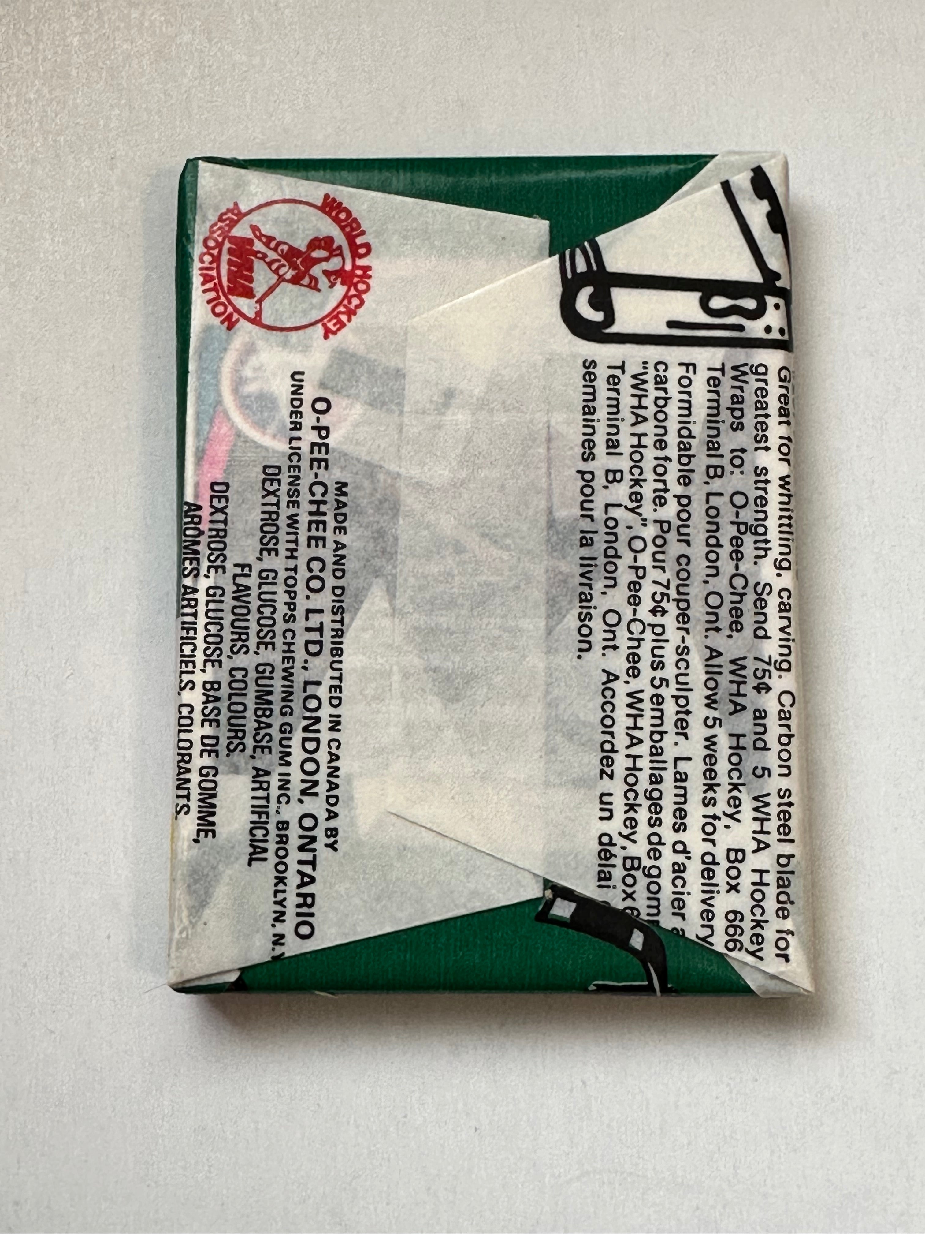 1977 WHA OPC Hockey Cards - Rare Sealed Pack Vintage Collectible for Sports Memorabilia Enthusiasts | Perfect for Display, Investment & Nostalgic Gift Giving