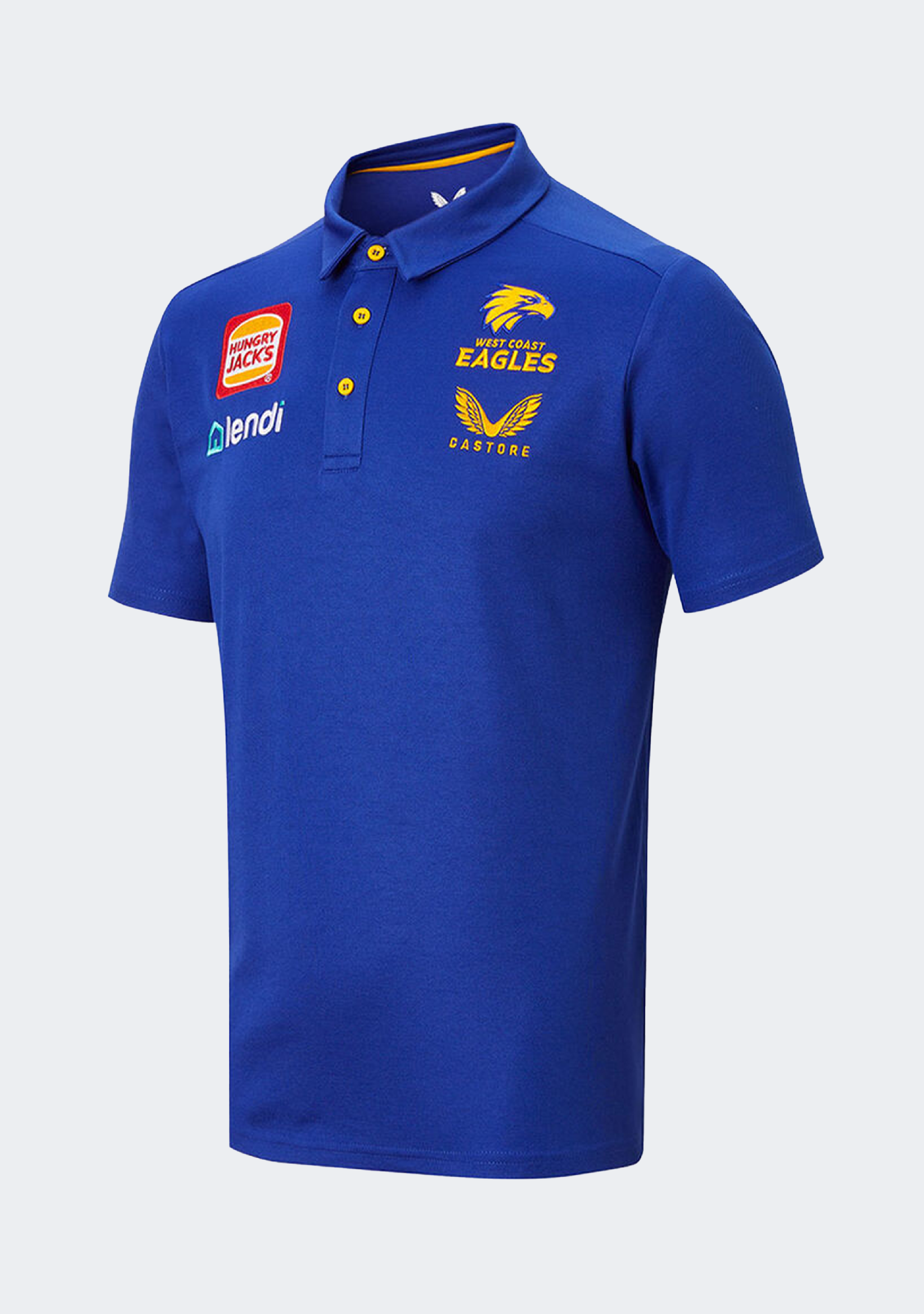 Castore West Coast Eagles Men’s Media Polo Shirt - Royal Blue 2022 Edition | Official NFL Football Fan Apparel for Game Day & Casual Wear