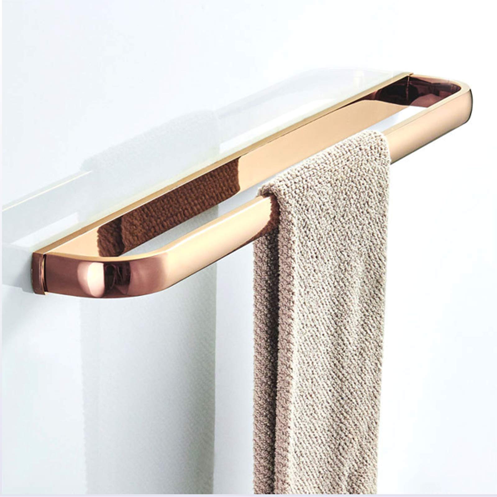 Luxury Rose Gold Bathroom Accessories Set - Brass Paper Holder, Towel Bar, Robe Hook & Towel Ring - Modern Bathroom Hardware with Concealed Screws for Any Decor | Perfect for Spa, Hotel & Home Bathroom Upgrade