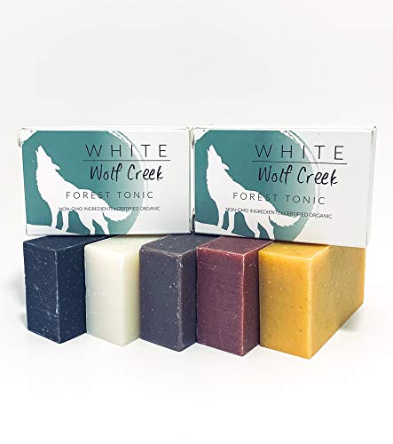 White Wolf Creek Organic Handmade Soap Bar - All Natural, Cold Pressed, Essential Oil Scented for Hands, Face & Body Wash (Forest Tonic, 2 Pack) | Perfect for Eco-Friendly Bathroom, Travel & Gift Sets