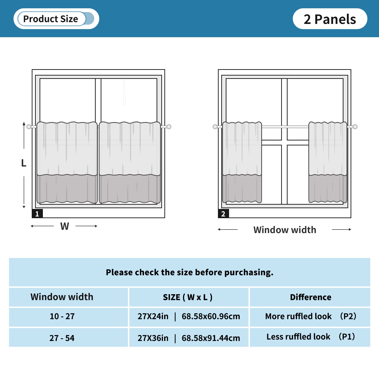 Cute Llamas Kitchen Curtains 36 Inch - Short Rod Pocket Window Drapes for Bedroom, Nursery, Kids Room - 2 Panels (27W x 36L) - Perfect for Farmhouse, Boho & Kids Decor