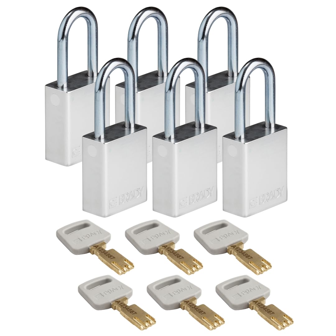 Brady SafeKey Lockout Padlock - Heavy Duty Aluminum Safety Lock with 1.5