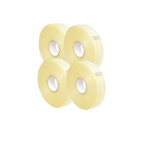 MMBM 3 Inch x 1000 Yards Clear Hotmelt Packaging Tape - 4 Rolls (1.6 Mil) - Heavy Duty Shipping & Moving Box Sealing Tape for Secure Packing, Storage & E-commerce Shipping