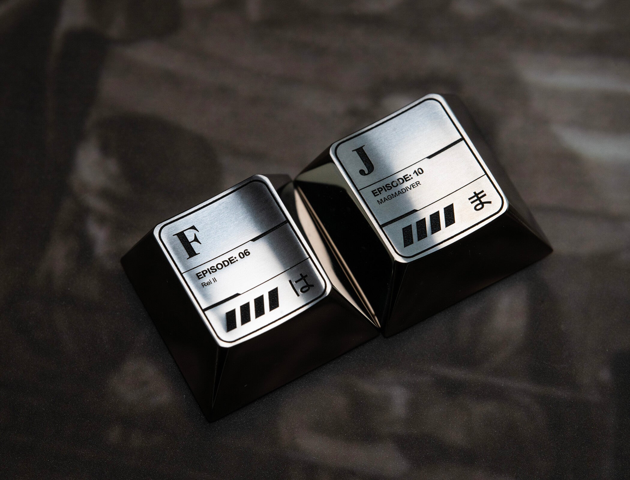 EVA Themed 26-Letter Titanium Alloy Keycap Set - Custom Metal Anime Keycaps for Mechanical Keyboards | Perfect for Gaming, Typing & PC Enthusiasts