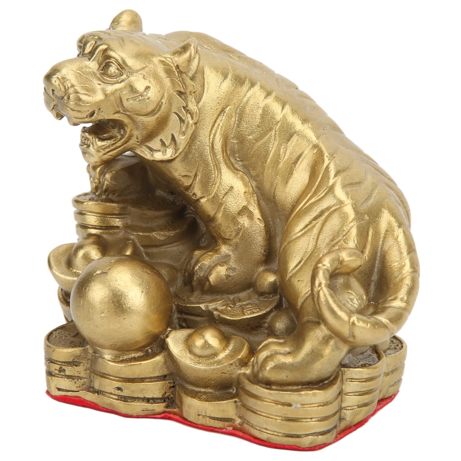 Jiawu Brass Tiger Statue - Handcrafted Solid Brass Decor for Office, Home & Dorm | Feng Shui & Gift Idea for Animal Lovers