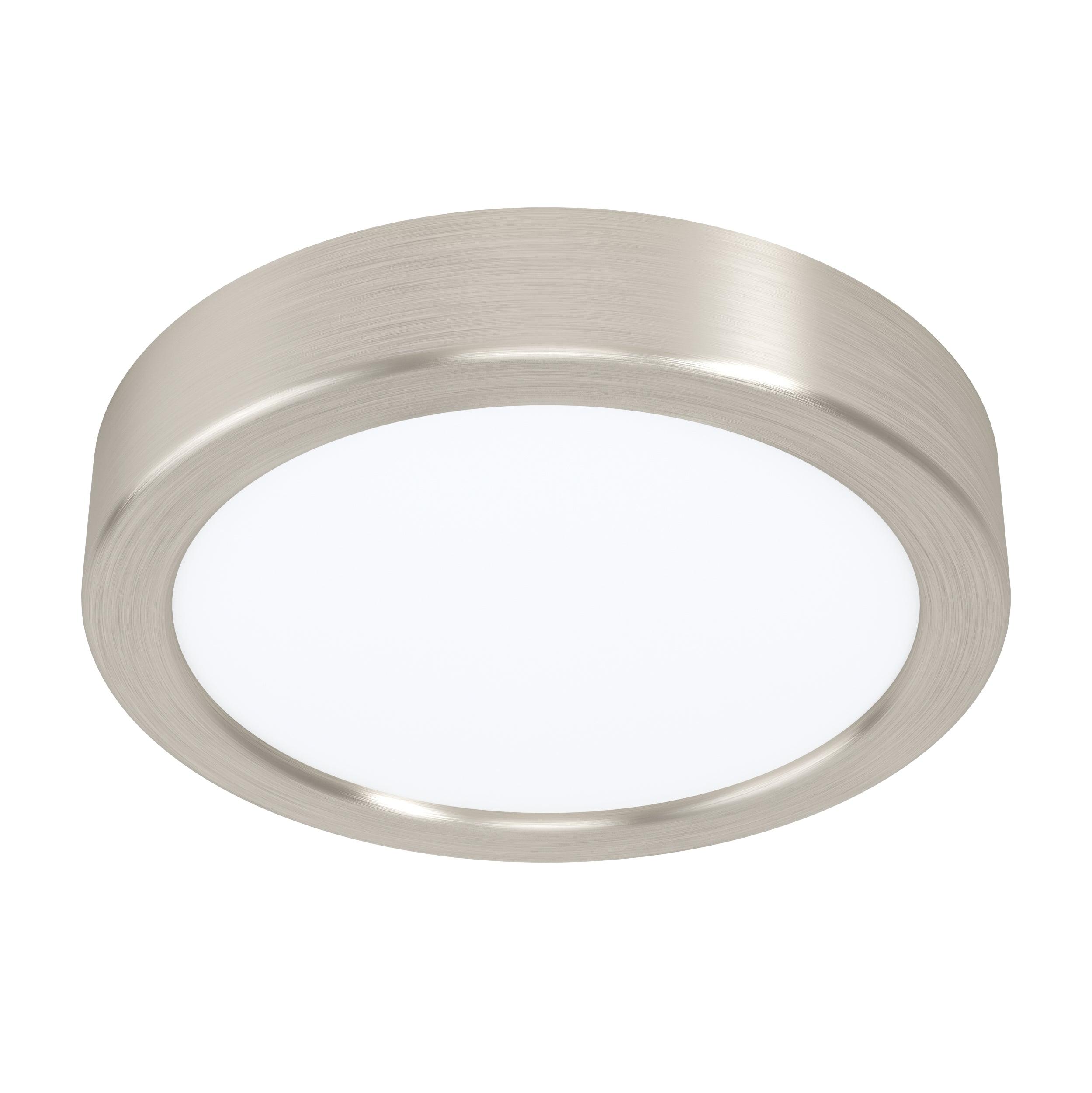 Eglo Fueva 5-LED Nickel Flush Mount Ceiling Light Fixture - 16cm/6.3