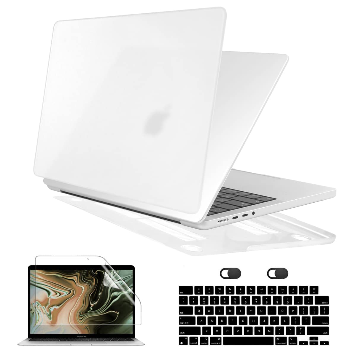 Durable Hard Shell Case for MacBook Pro 16 Inch (2021 Model A2485/M1 MAX) - Includes Keyboard Cover & Screen Protector | Shockproof Protective Cover for MacBook Pro 16