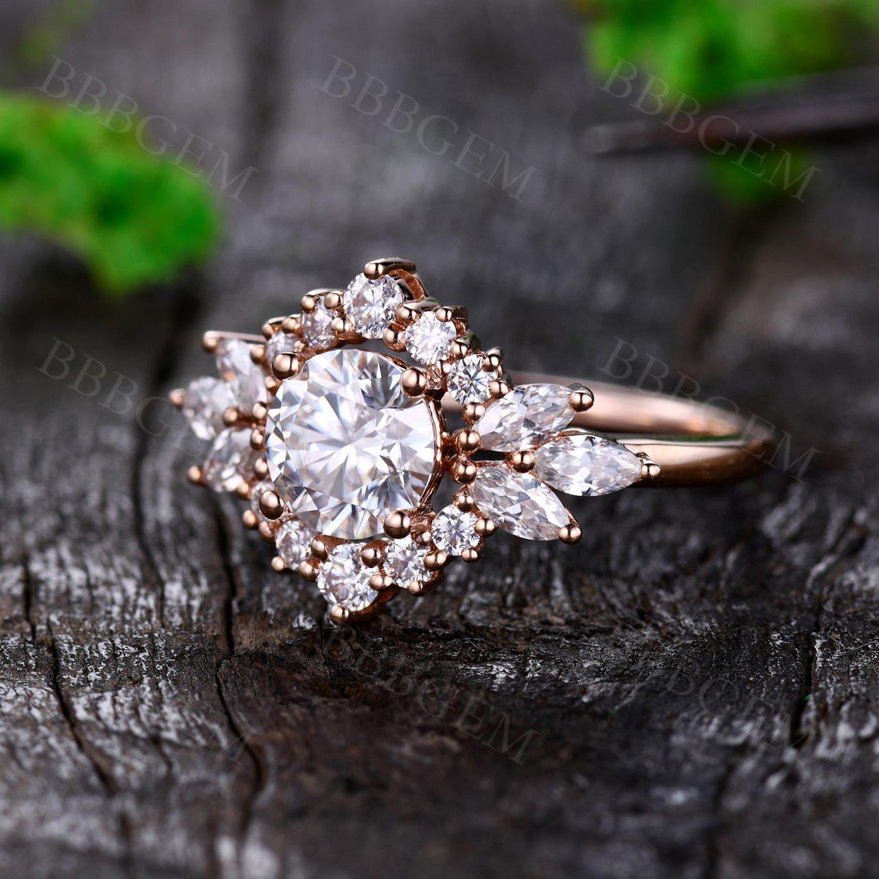 Vintage Round Cut Moissanite Engagement Ring 1.0CT Solid Rose Gold - Perfect for Proposals, Weddings & Anniversary Gifts