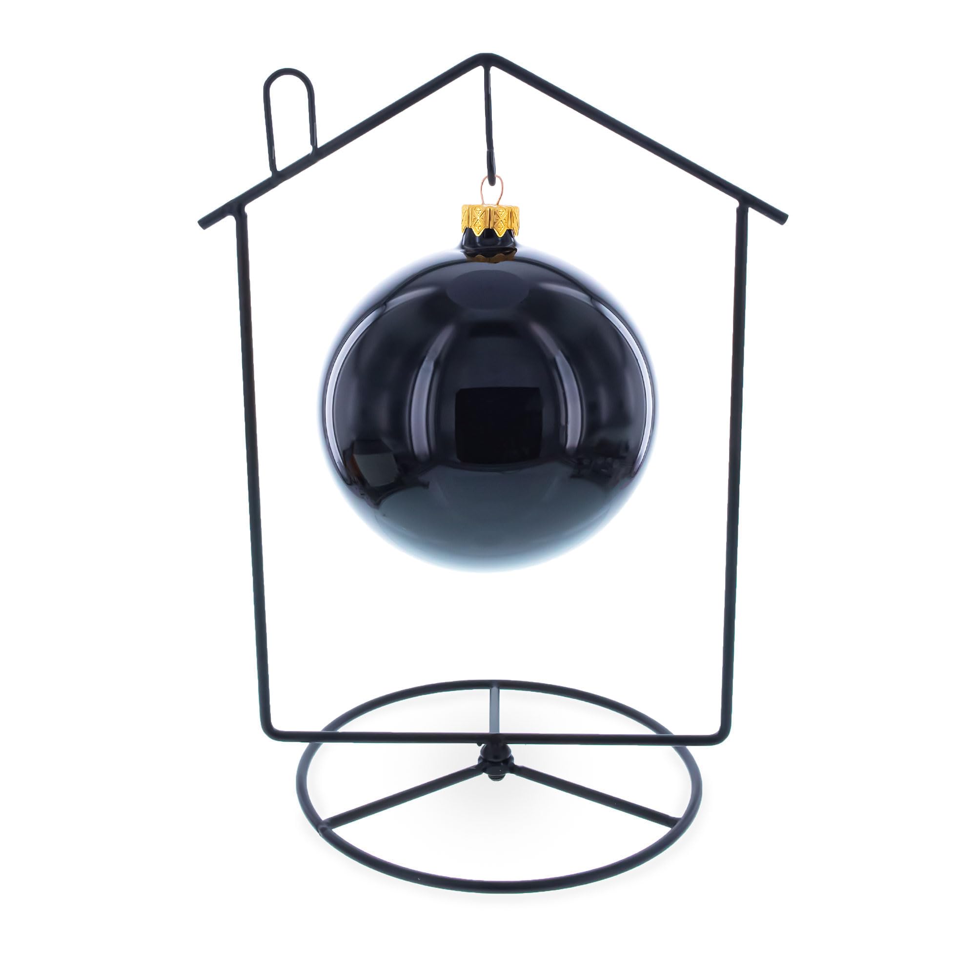 BestPysanky Black House-Shaped Picture Frame & Ornament Stand - Perfect for Wall Decor, Christmas Tree Ornaments, and Home Display