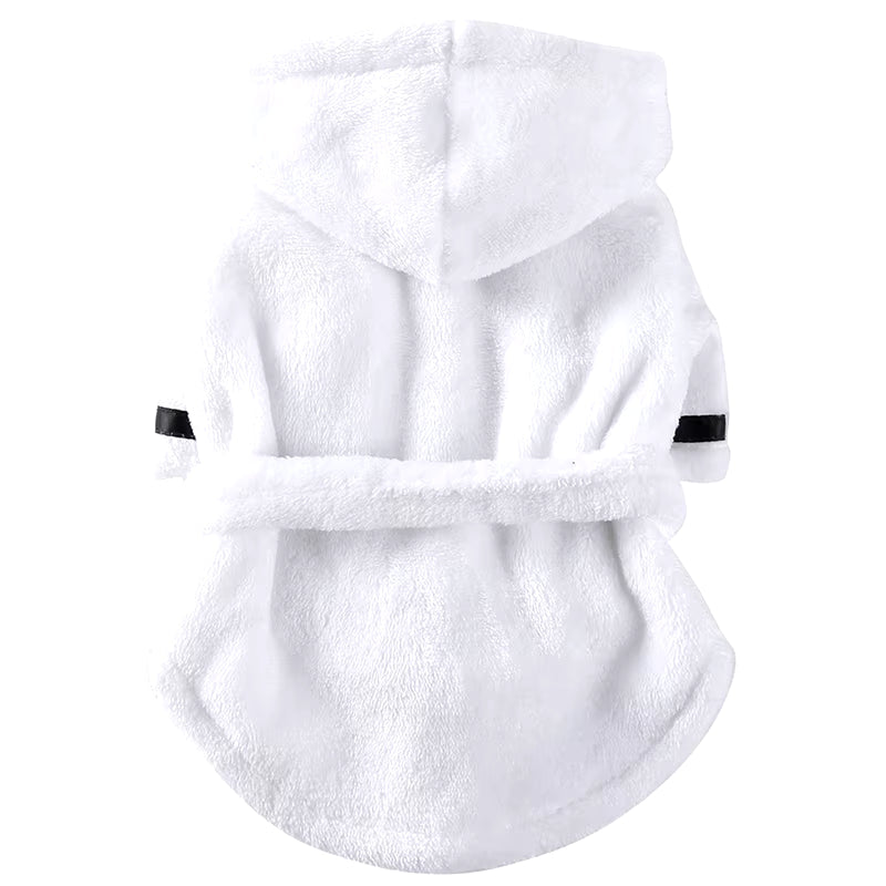 Soft Cotton Hooded Dog Bathrobe - Absorbent Pet Towel Pajama with Hood for Small & Large Dogs - Perfect for Bath Time, Grooming & Relaxing at Home
