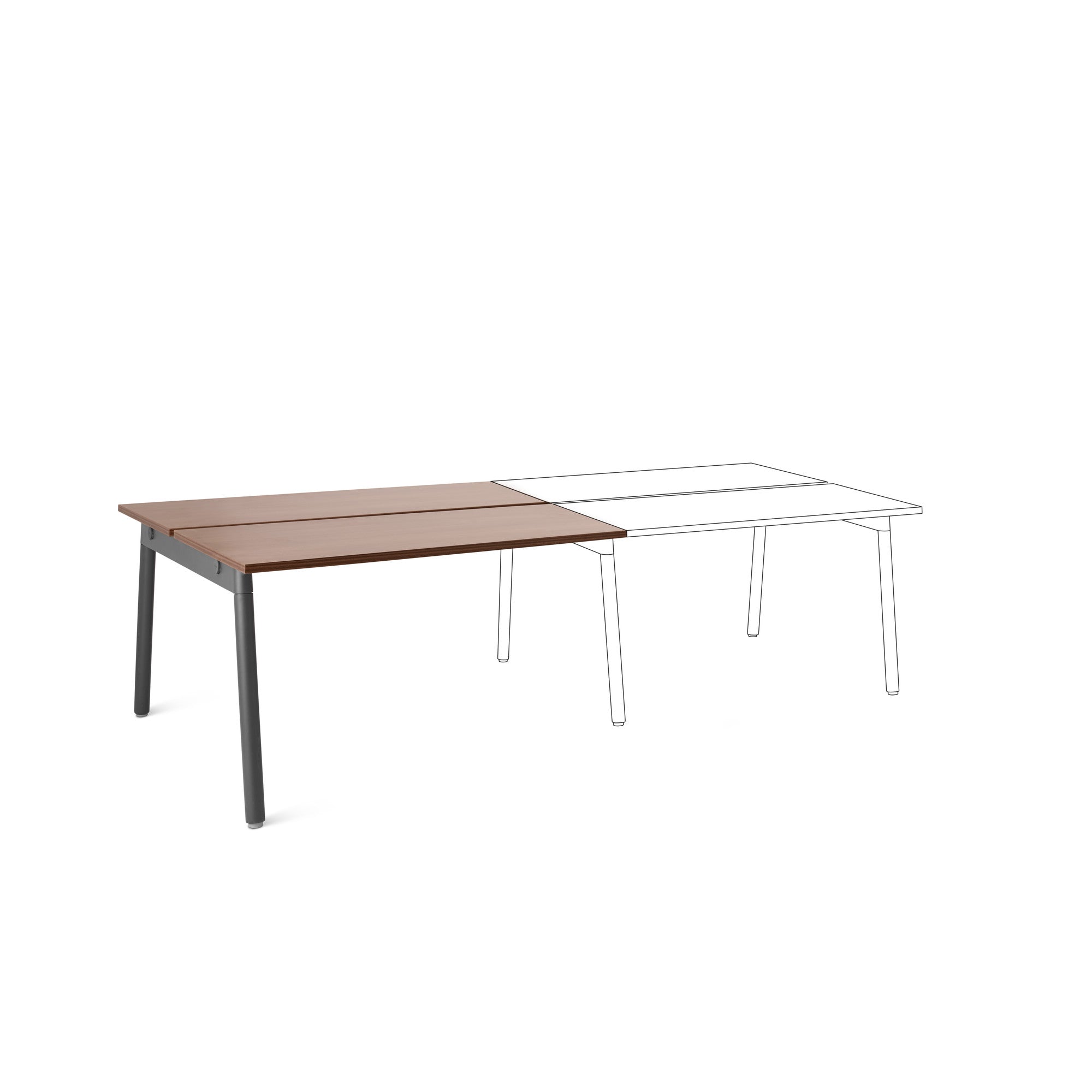 Series A Double Desk Add-On - Expandable Workspace for Home Office & Study Room - Perfect for Shared Workspaces, Students & Remote Workers