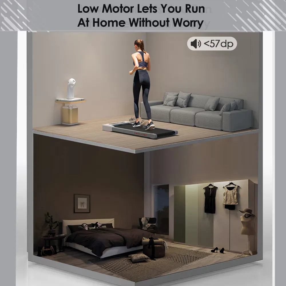 Portable Mini Treadmill for Home & Office - Compact Folding Electric Walking Machine with LCD Display - Perfect for Small Spaces, Apartment Workouts & Under Desk Exercise
