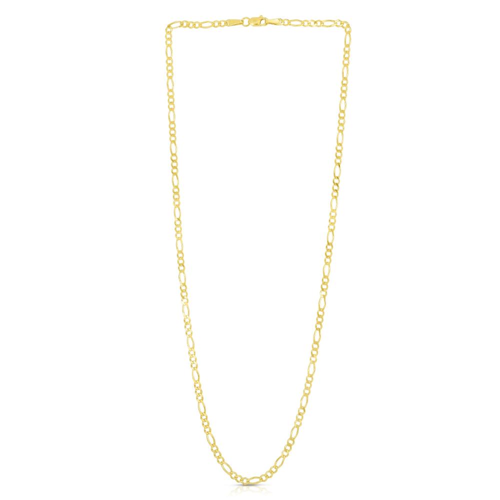 14K Gold 2.8mm Figaro Chain Necklace for Men - Durable Solid Gold Italian Link Chain - Perfect for Everyday Wear, Gifts & Special Occasions