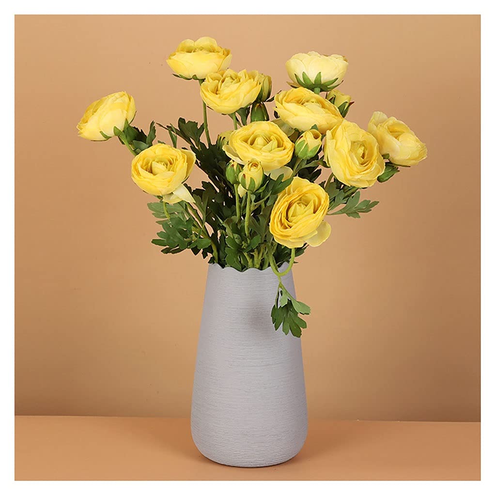 TOMYEUS Artificial Flowers - Yellow Silk Fake Flower Bouquet for Home Decor, Living Room, Office, TV Cabinet & Shop Decoration | Realistic Simulation Potted Plants for Wedding, Party & Event Centerpieces