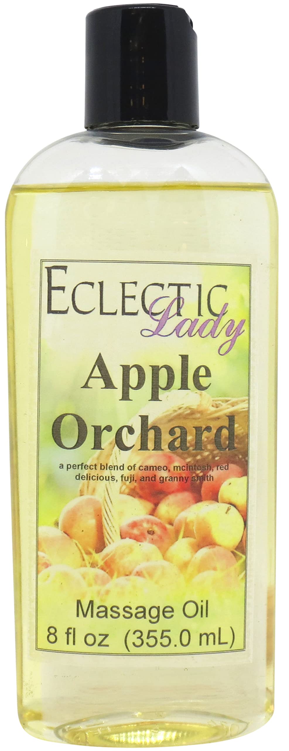 Organic Apple Orchard Massage Oil - 8oz Natural Blend with Sweet Almond & Jojoba Oil | Preservative-Free Aromatherapy Oil for Relaxation, Couples Massage & Spa Treatments | Perfect for Stress Relief & Romantic Evenings