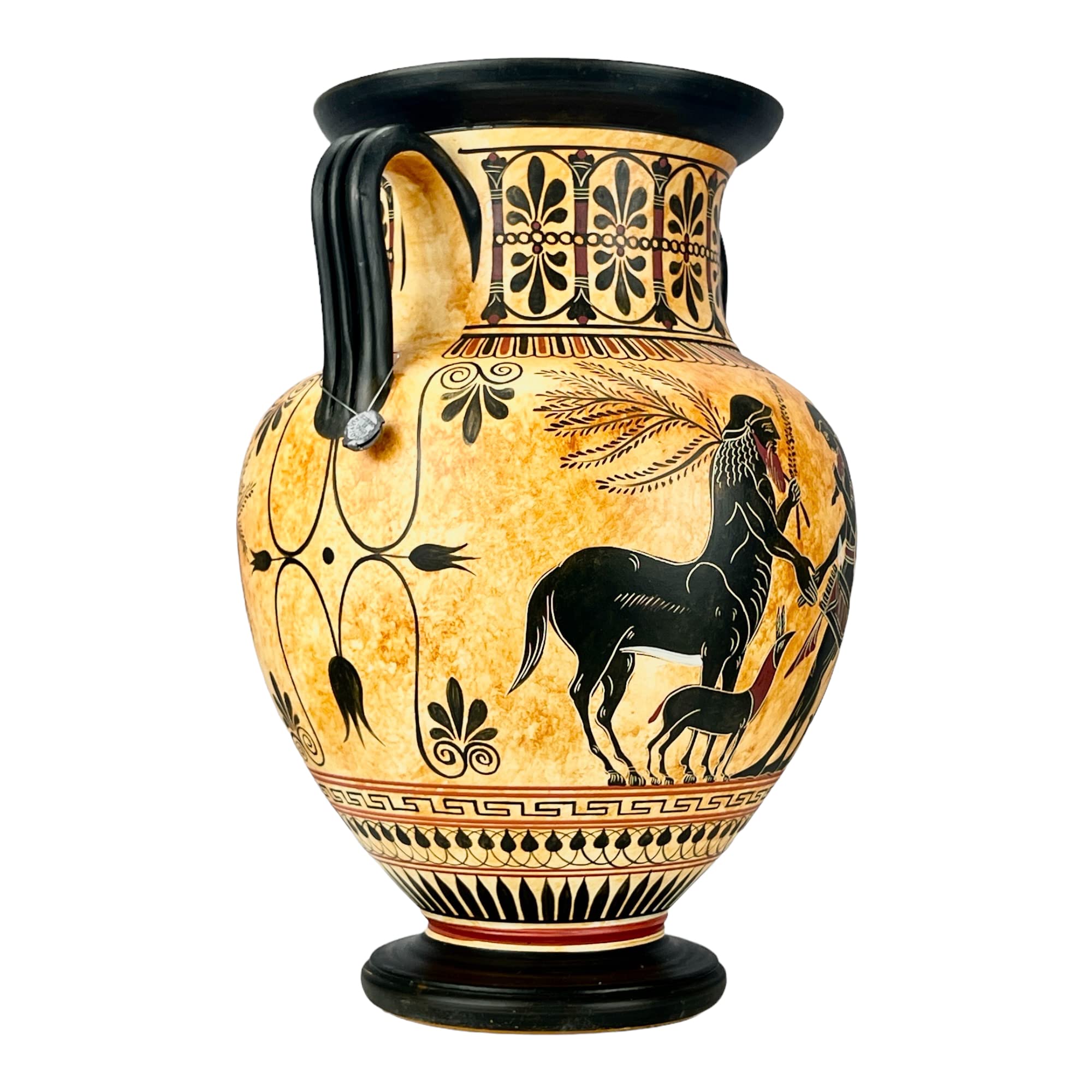 Ancient Greek Pottery Ceramic Vase - Amphora Olive Gathering Heracles Centaur Pholus Design | Handcrafted Art for Home Decor, Museum Replica & Greek Mythology Lovers