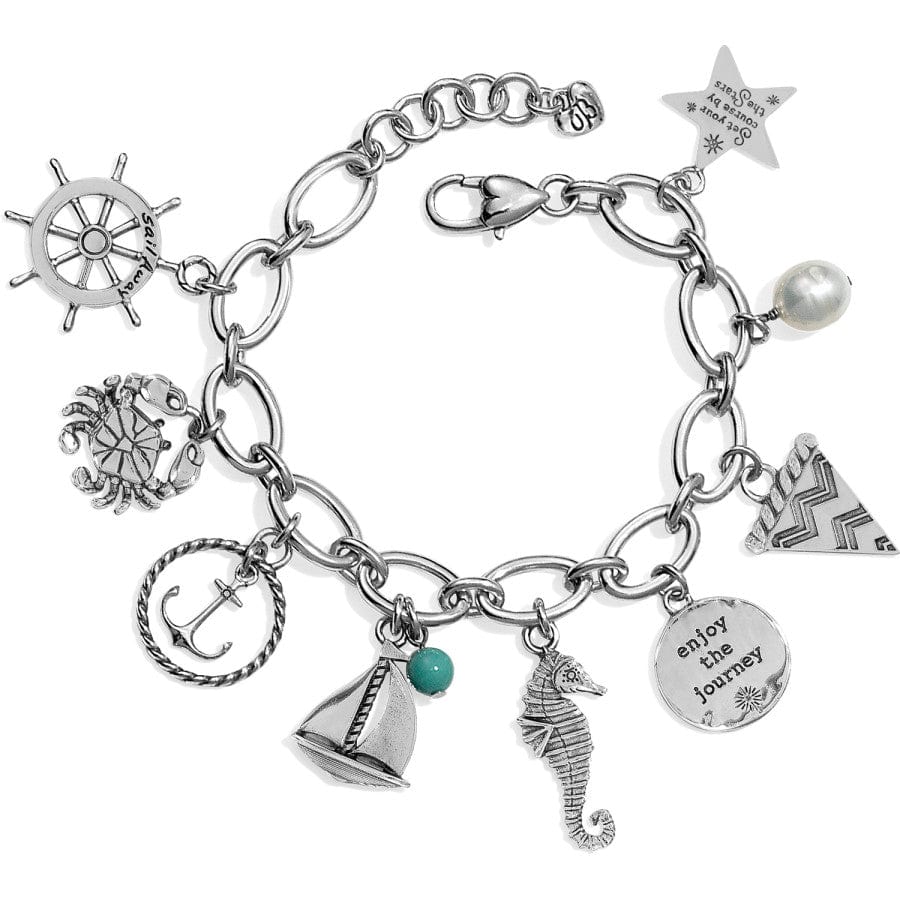 Blue Water Charm Bracelet for Women - Elegant Beaded Adjustable Wristband, Perfect for Beach Vacations, Summer Outfits & Gift Giving