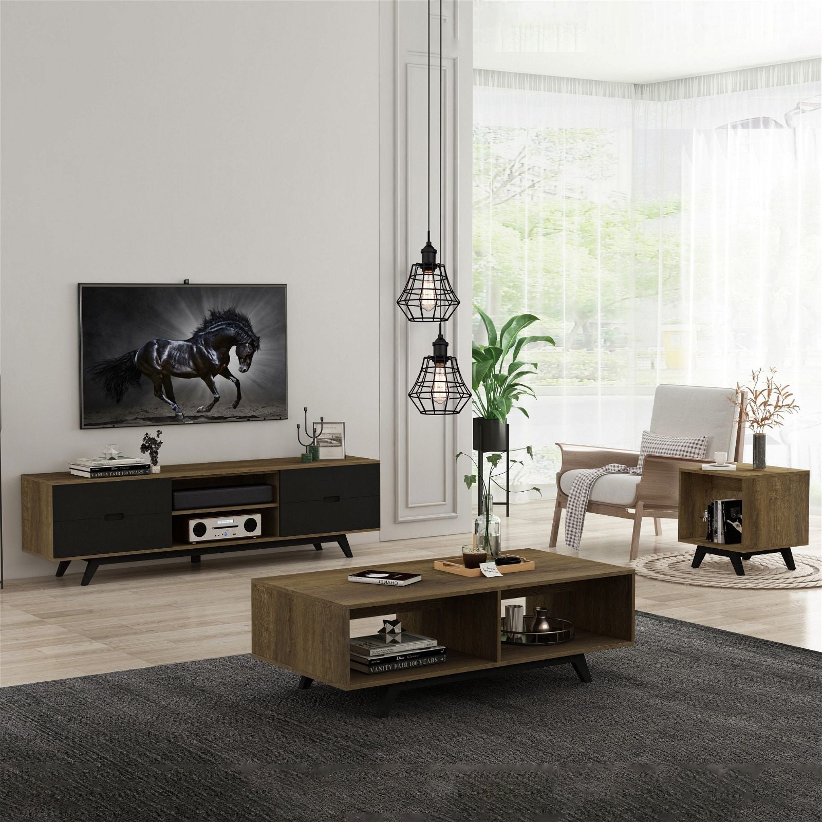 Tauris™ Dark Oak Metro End Table - Stylish Nightstand for Living Room, Bedroom & Office