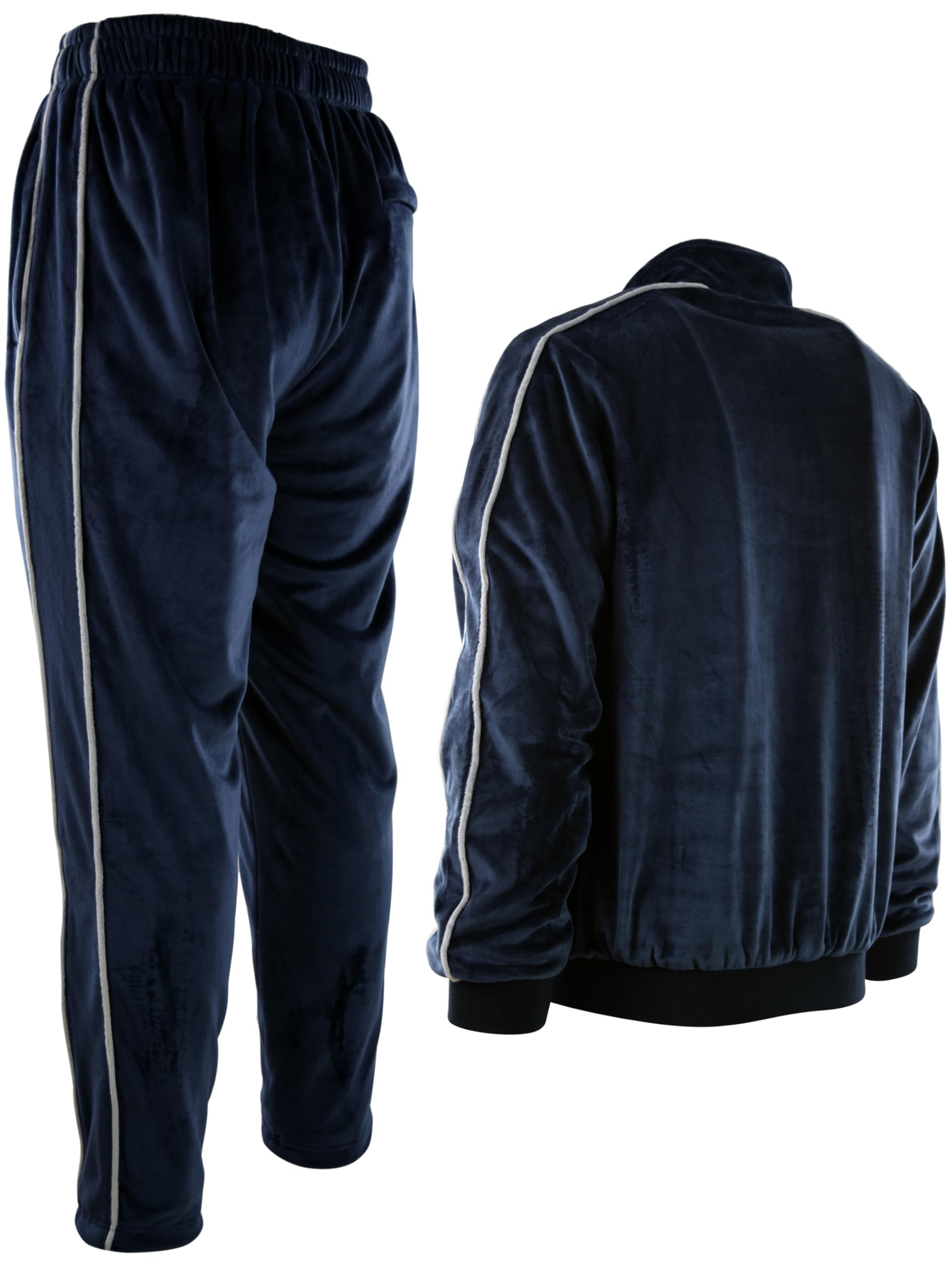Men's Velour Tracksuit Set with Zippered Pockets & Soft Velour Lining - Comfortable Lounge Wear for Home, Gym & Casual Outings