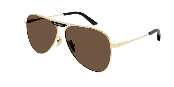 Balenciaga BB0244S 003 Gold/Brown Oval Unisex Sunglasses - Stylish UV Protection for Men & Women - Perfect for Beach, Driving & Outdoor Activities