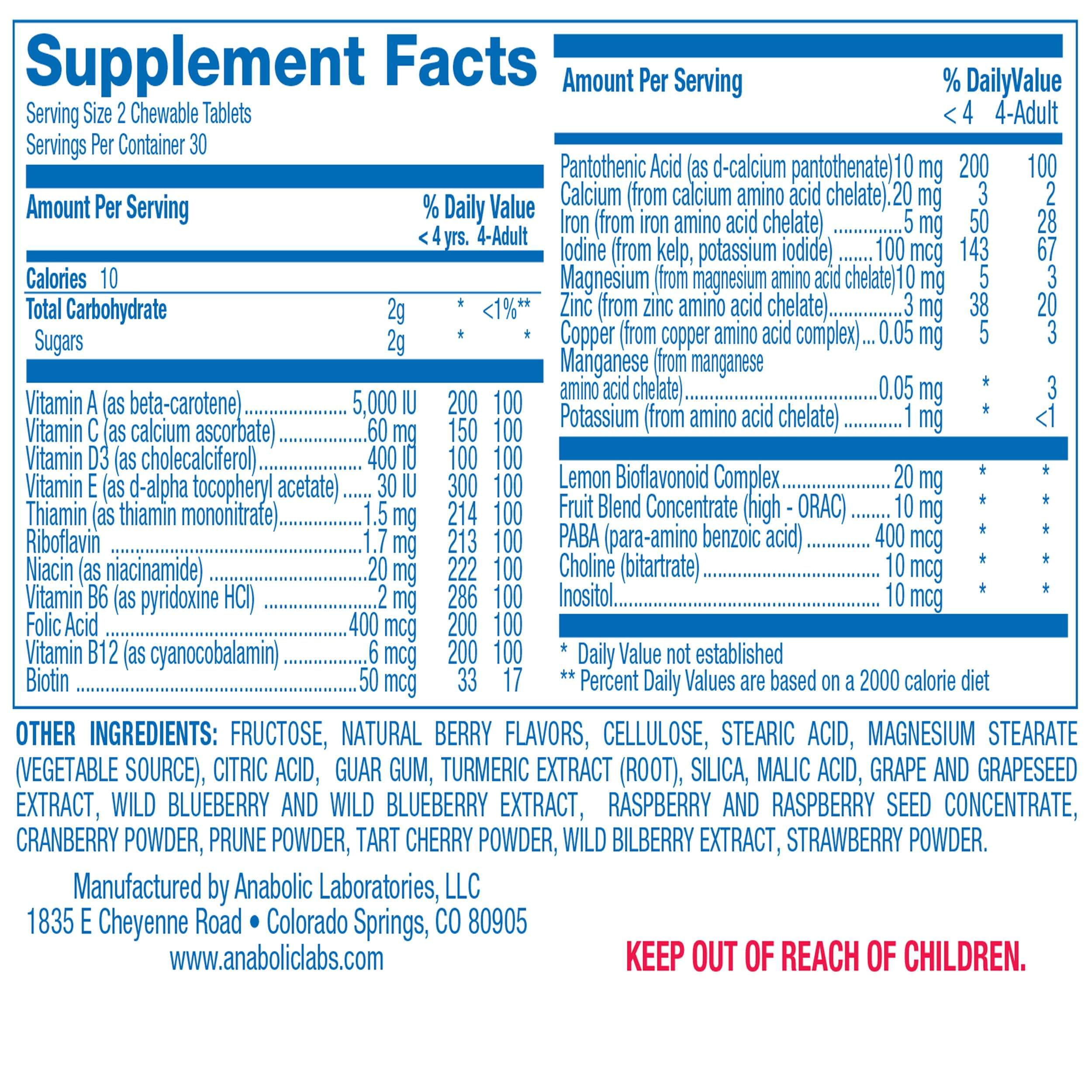 Best Kids Multivitamin with Iron - 120 Chewable Tiger Tablets | Vitamins A, B, C, D, E + Iron, Calcium, Magnesium & Zinc | Natural Berry Flavor | Supports Immune System & Growth | Perfect for Picky Eaters & Active Children