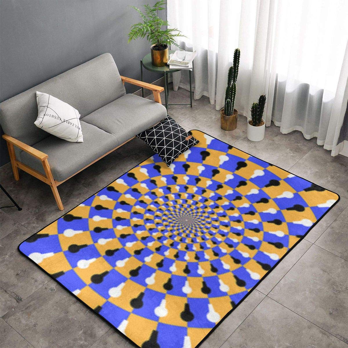 3D Vortex Optical Illusion Non-Slip Area Rug - Soft Yoga Mat & Floor Carpet for Living Room, Bedroom - 80x58 Inch Home Decor - Perfect for Meditation Spaces, Kids Play Areas & Modern Interior Design