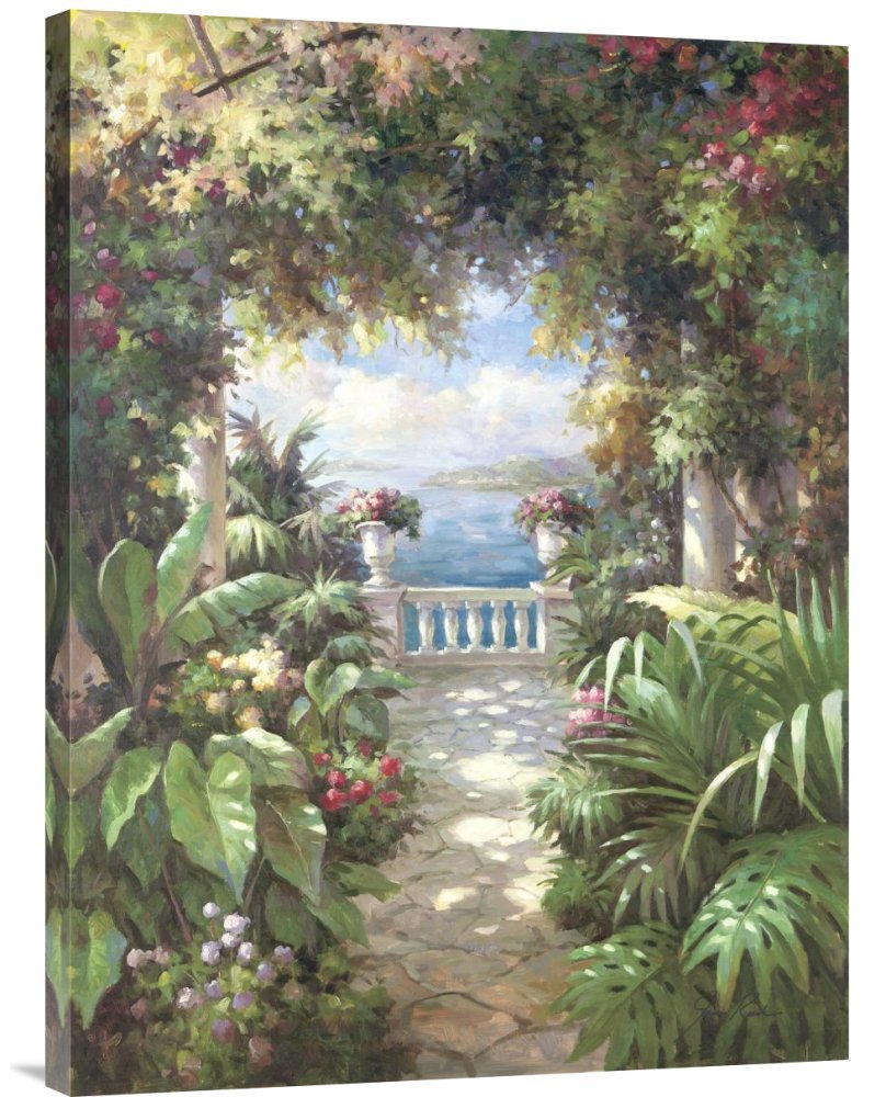 James Reed Terrace Retreat Gallery Wrap Giclee Canvas Print Wall Art - Premium Budget Home Decor - Perfect for Living Room, Bedroom & Office Decor