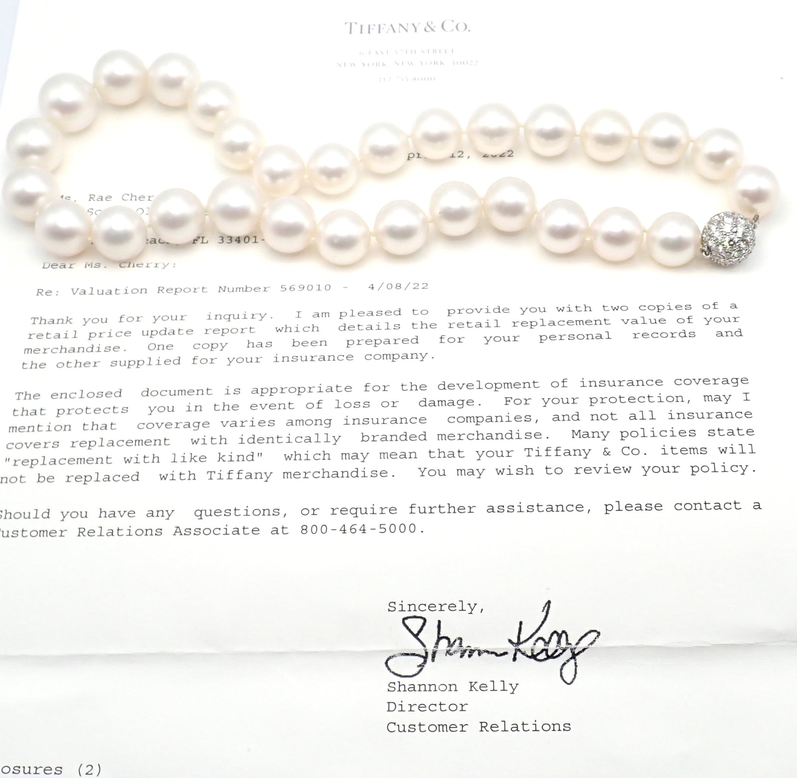 Authentic Tiffany & Co Platinum Diamond South Sea Pearl Necklace - Luxury Jewelry Gift for Women, Perfect for Weddings & Special Occasions