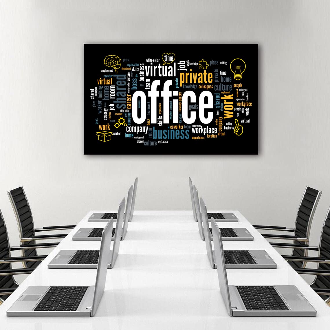 Motivational Office Canvas Wall Art - Inspirational Entrepreneur Business Quotes - Modern Large Framed Paintings - Easy to Hang - Perfect for Home Office, Workspace & Corporate Decor