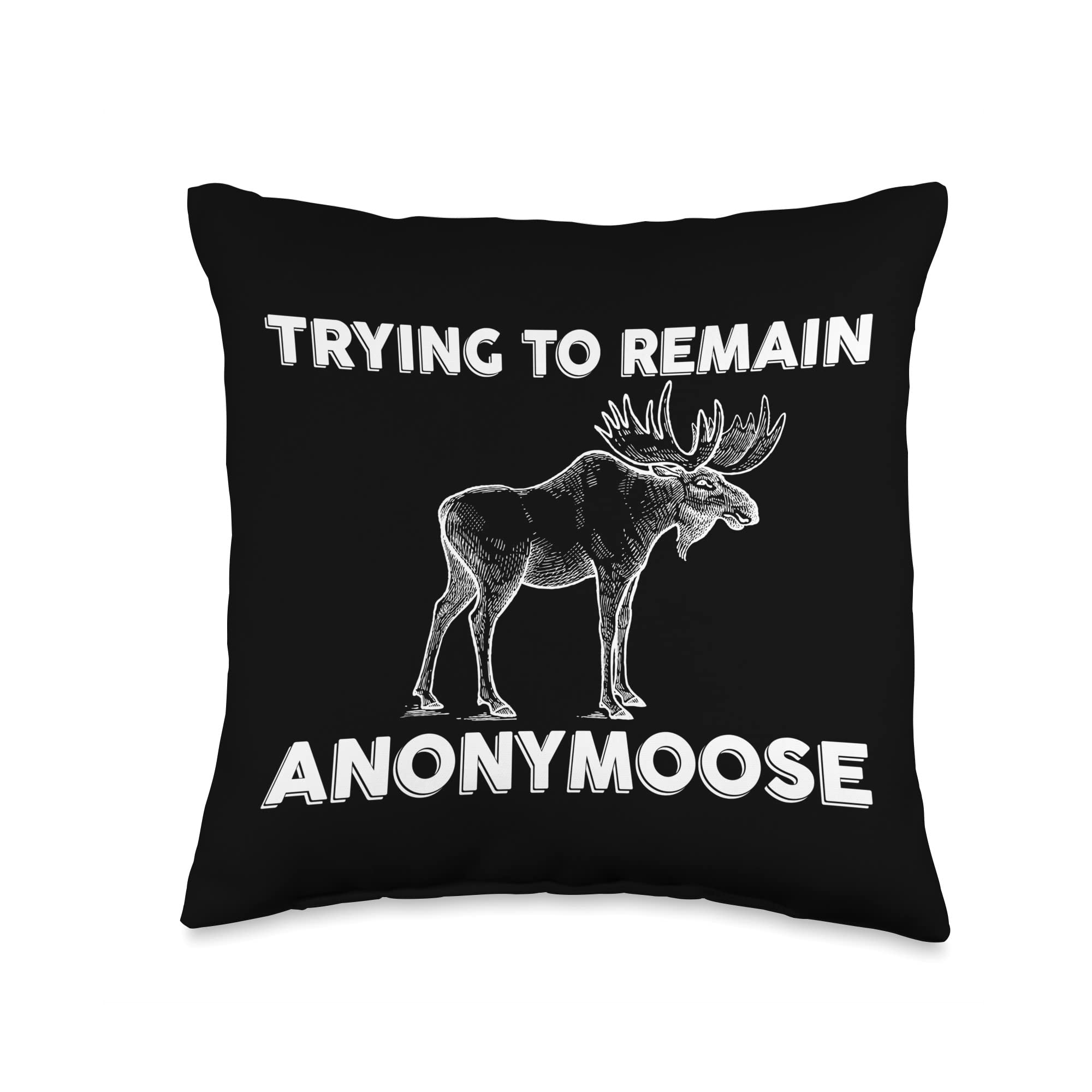 Moose Hunting Throw Pillow 16x16 - Canada Elk Decor for Home & Cabin