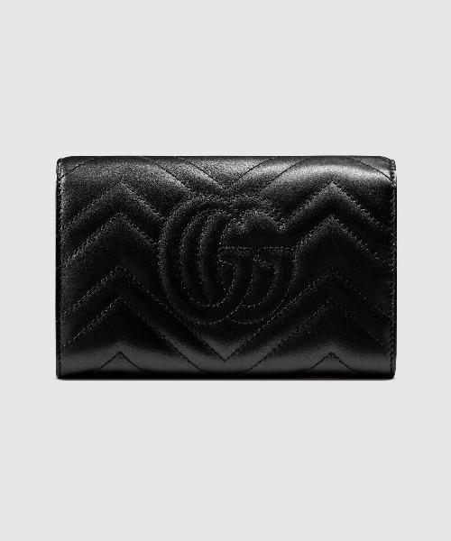 Gucci GG Marmont Chevron Continental Wallet for Women - Black Leather Luxury Designer Wallet - Perfect for Everyday Use, Travel & Gift Giving