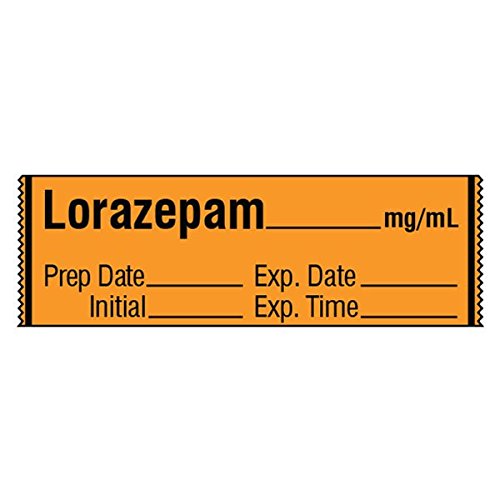 LORAZEPAM Medication Label Tape - Accurate mg/mL Dosage for Veterinary & Pharmacy Use | Secure Tranquilizer Drug Labeling Solution