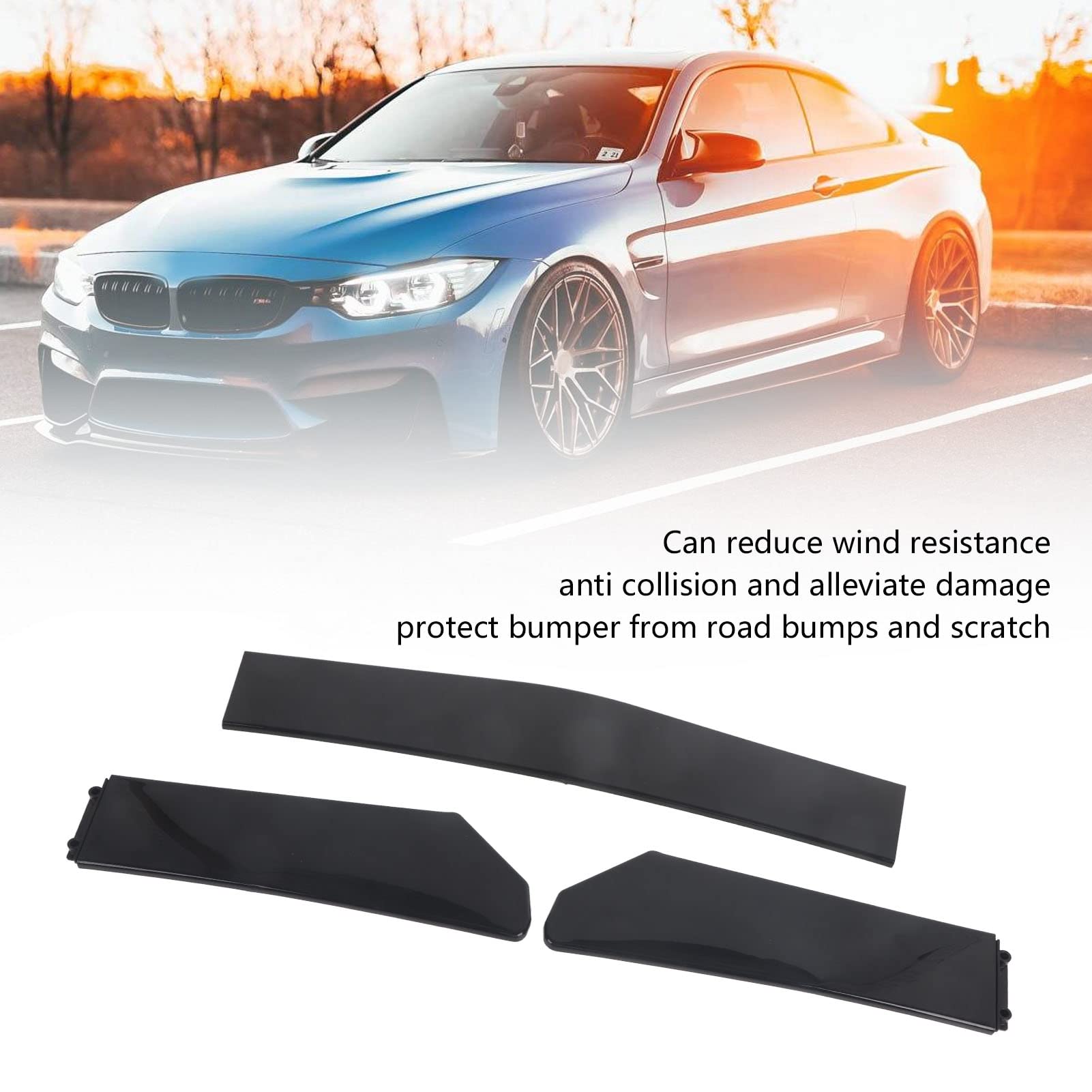 Universal 5-Piece Front Bumper Lip Diffuser Body Kit - Car Spoiler Splitter & Canard Protector for Enhanced Aerodynamics & Style | Perfect for Sports Cars, Tuners & Street Racing