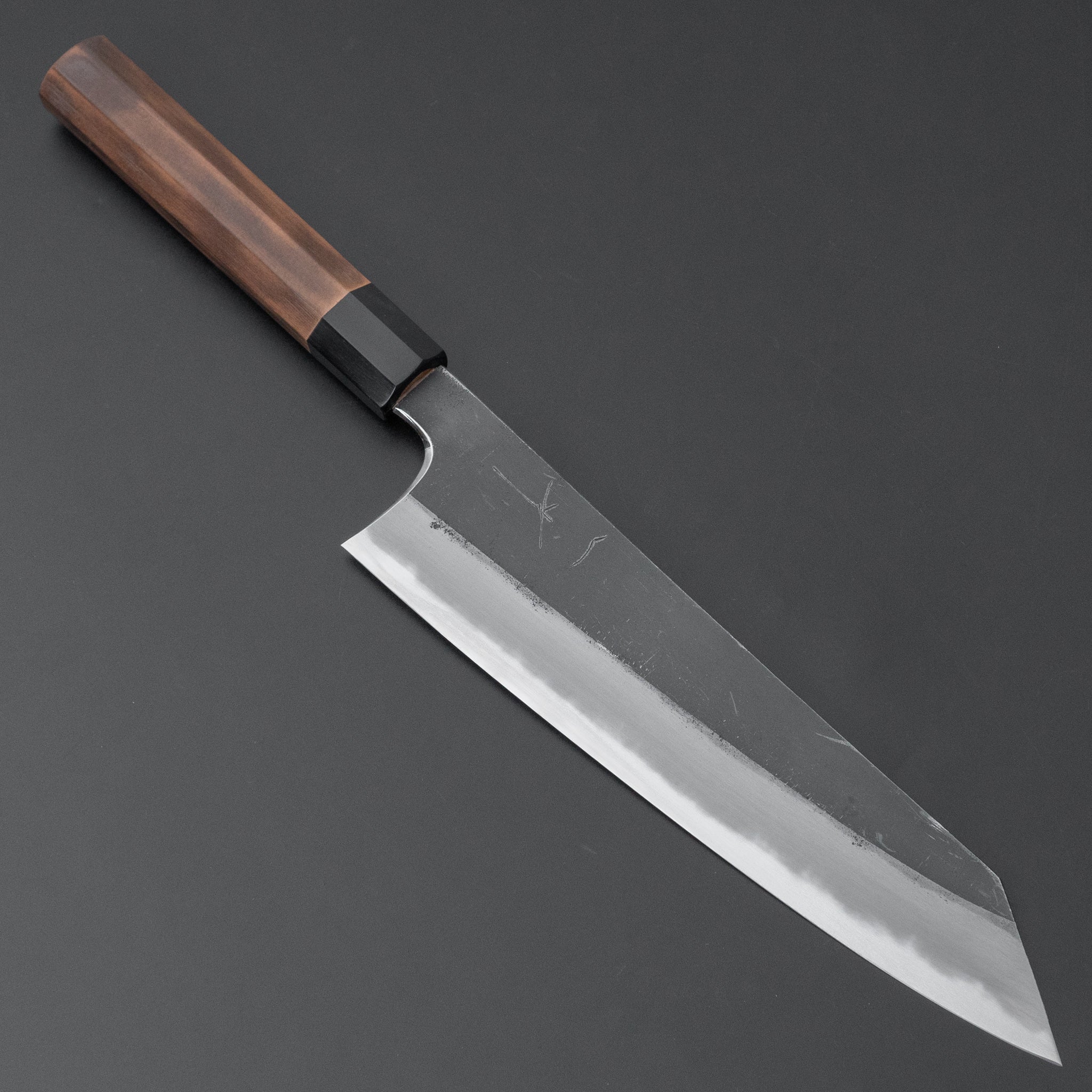 Hitohira Togashi Blue #2 Kiritsuke Gyuto Japanese Chef Knife 240mm - High Carbon Steel Blade with Kurouchi Finish & Burnt Yakusugi Handle - Perfect for Sushi, Sashimi, and Precision Vegetable Cutting