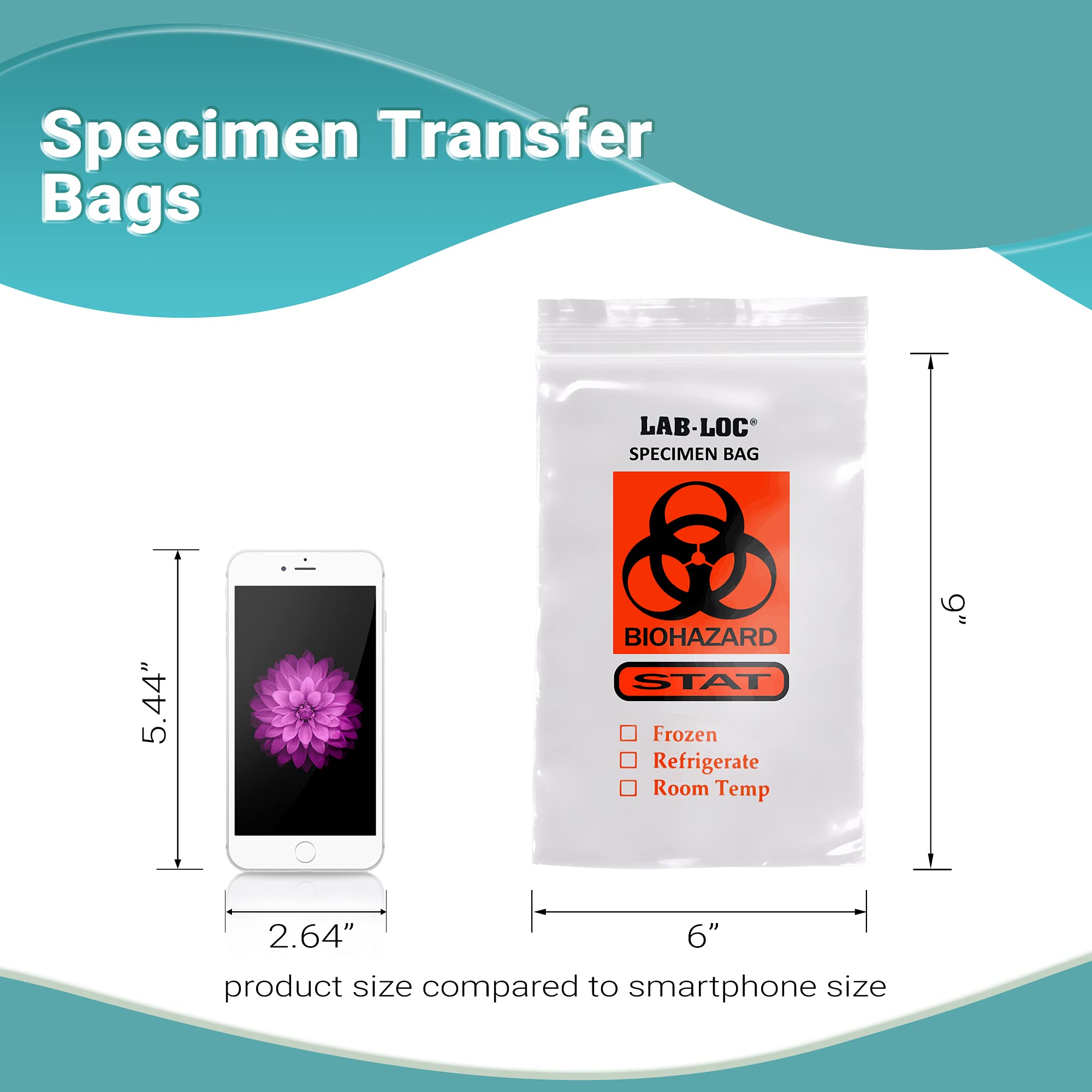 APQ 1000 Pack 6x9 Specimen Transfer Bags with Zipper | Biohazard Polyethylene Storage Bags (2 mil Thickness) | Ideal for Medical Labs, Hospital Specimen Transport & Environmental Sampling