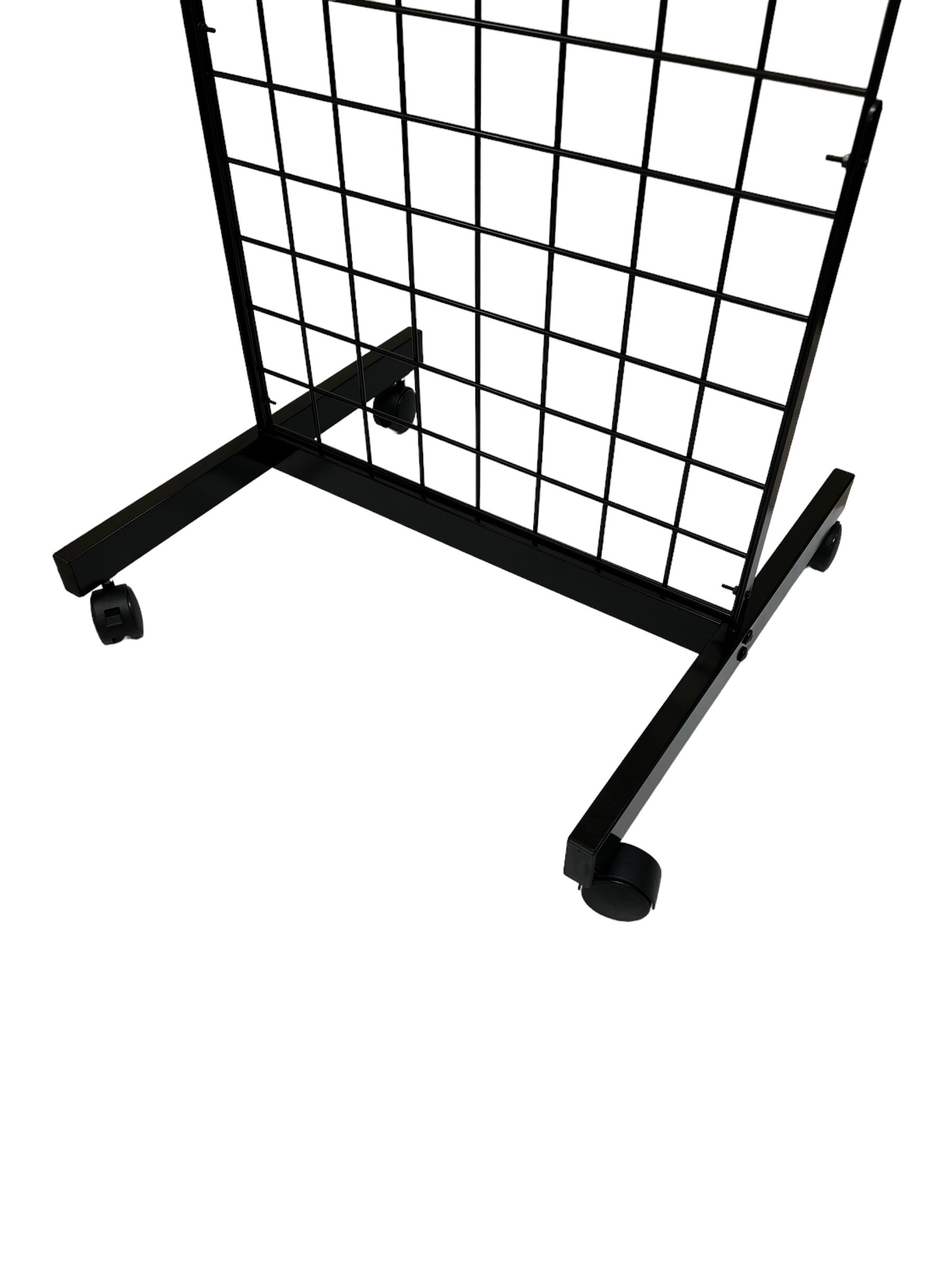 Heavy Duty Black 2' x 6' Rolling Gridwall Display Panels - Set of 2 for Retail Store Clothing Rack & Boutique Display